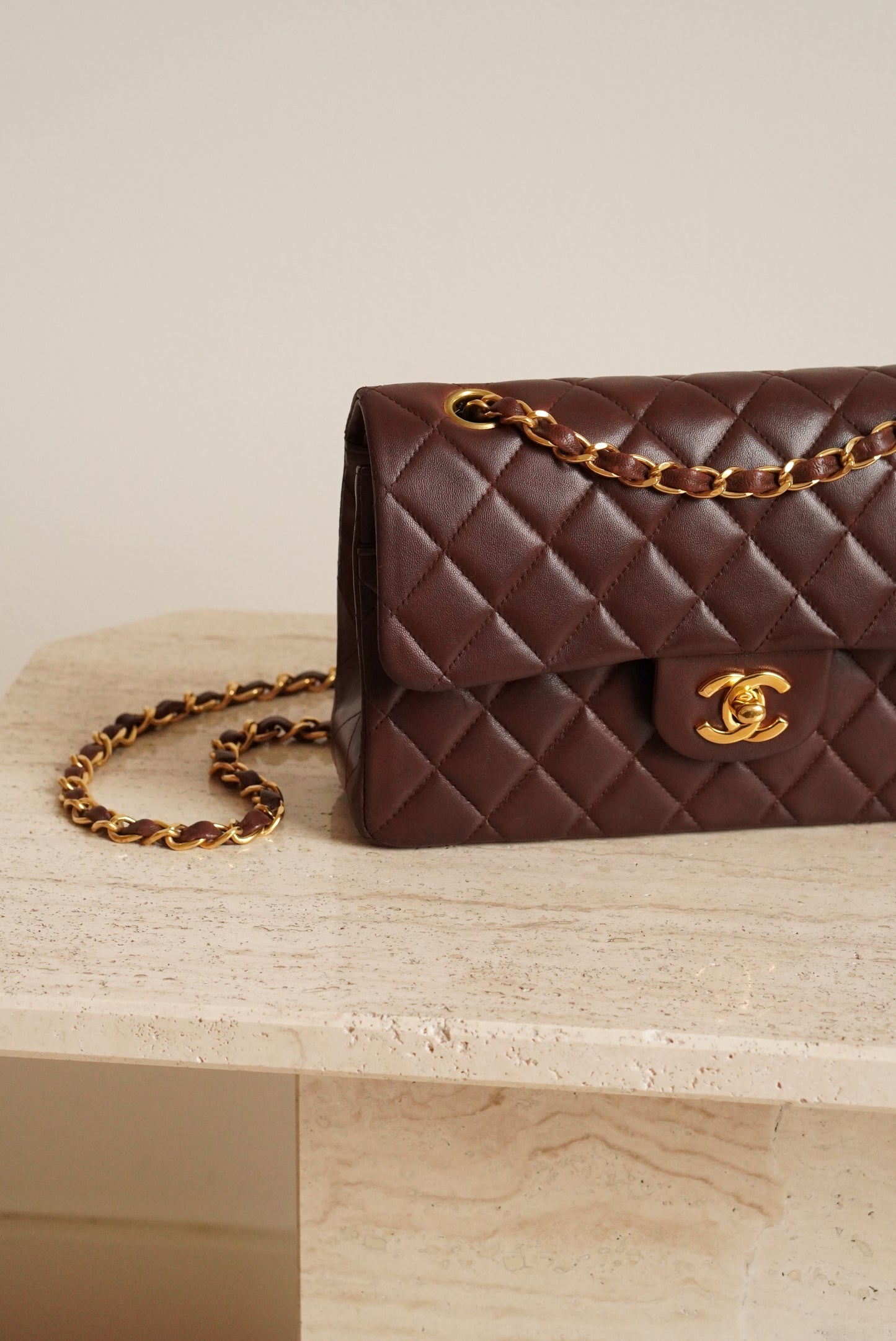 CHANEL CLASSIC SMALL DOUBLE FLAP | BROWN