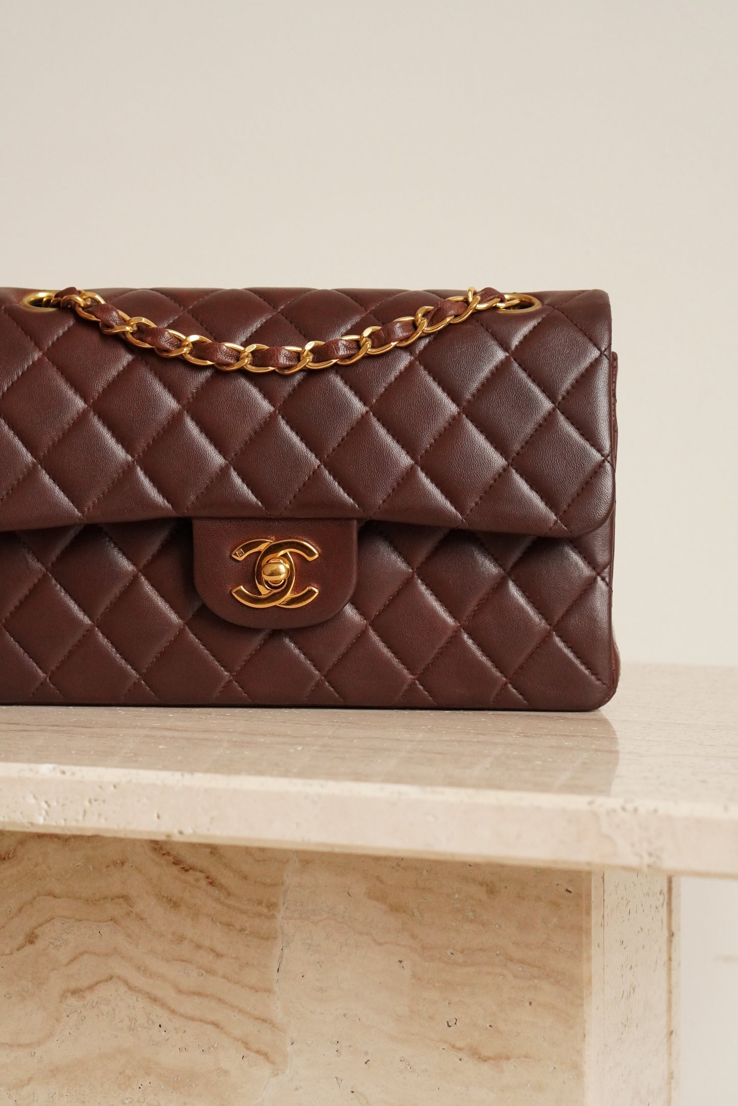 CHANEL CLASSIC SMALL DOUBLE FLAP | BROWN