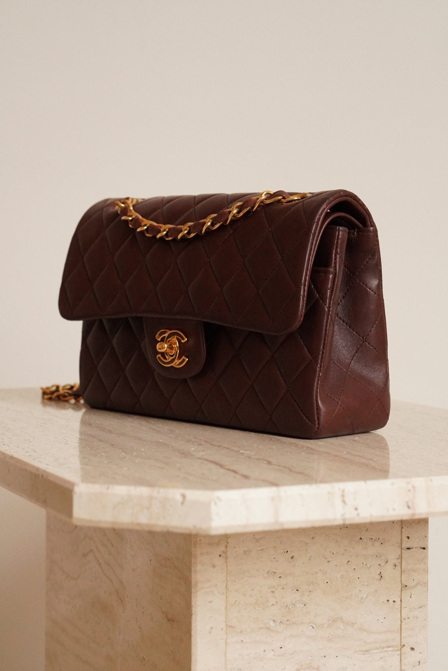 CHANEL CLASSIC SMALL DOUBLE FLAP | BROWN