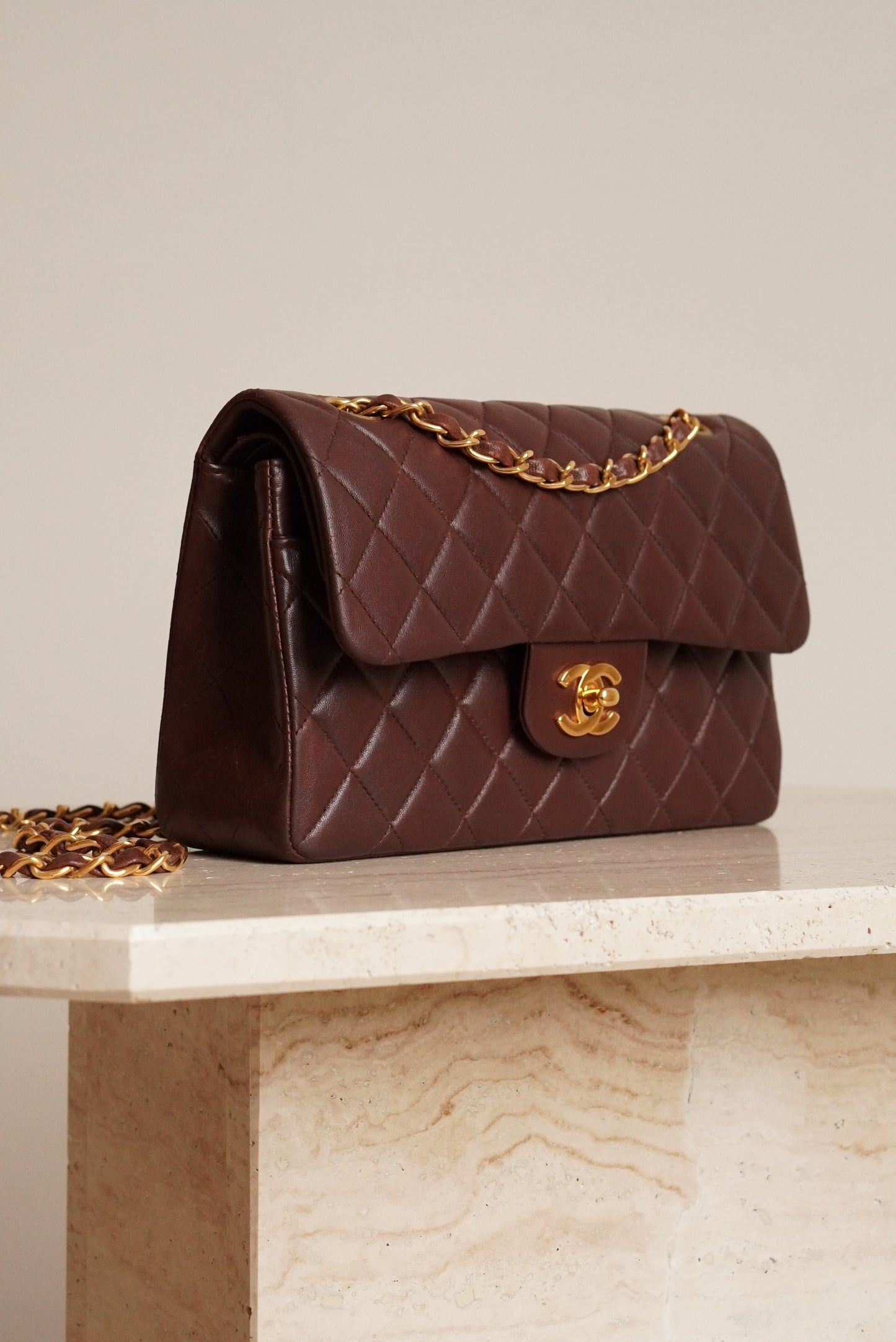 CHANEL CLASSIC SMALL DOUBLE FLAP | BROWN