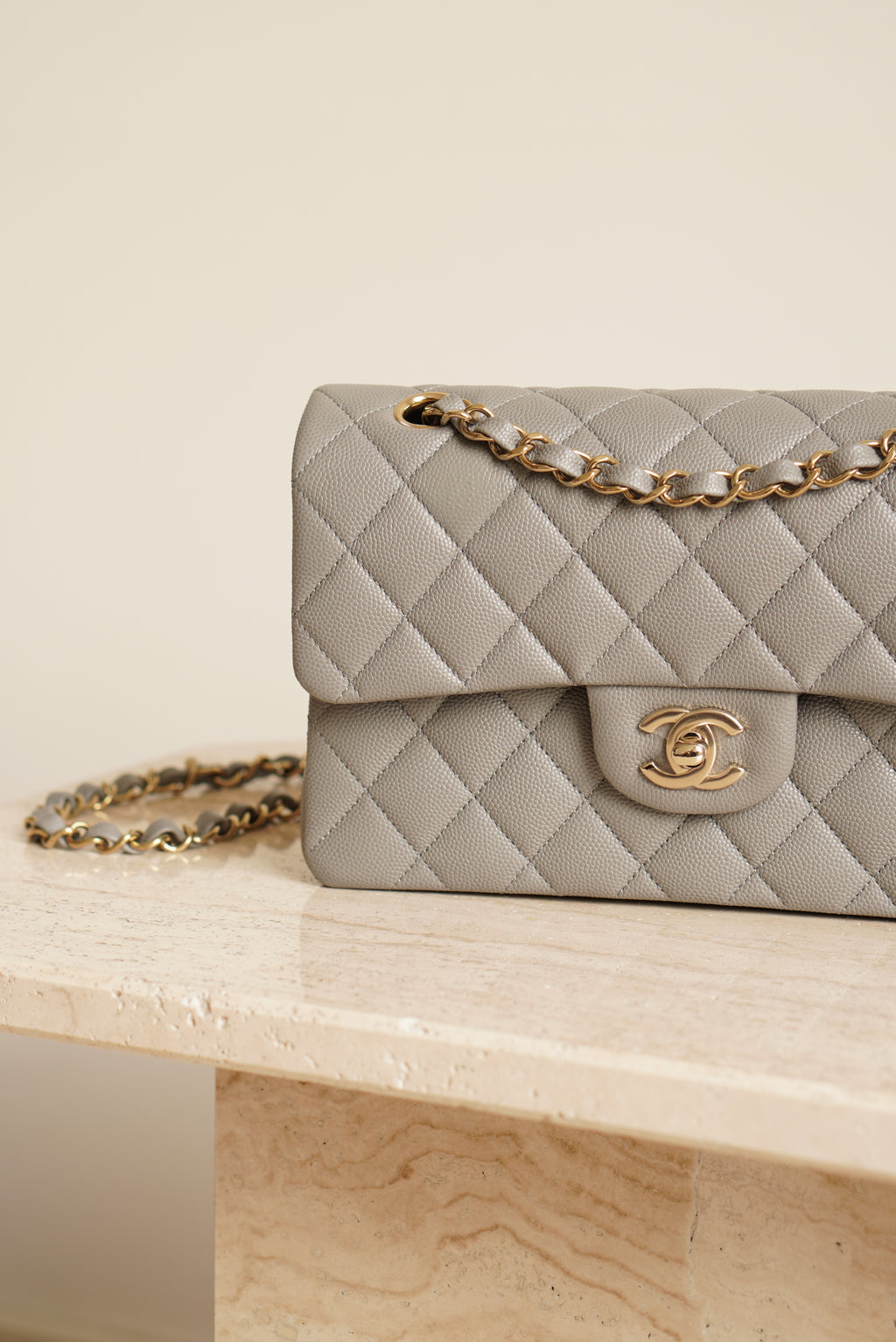 CHANEL CLASSIC 22B SMALL DOUBLE FLAP | GREY