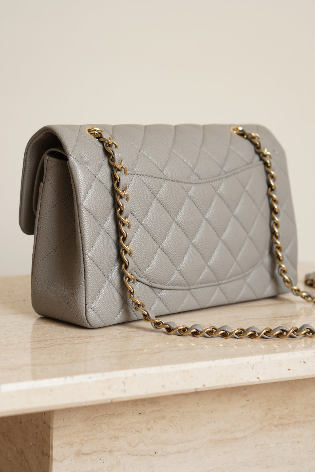 CHANEL CLASSIC 22B SMALL DOUBLE FLAP | GREY