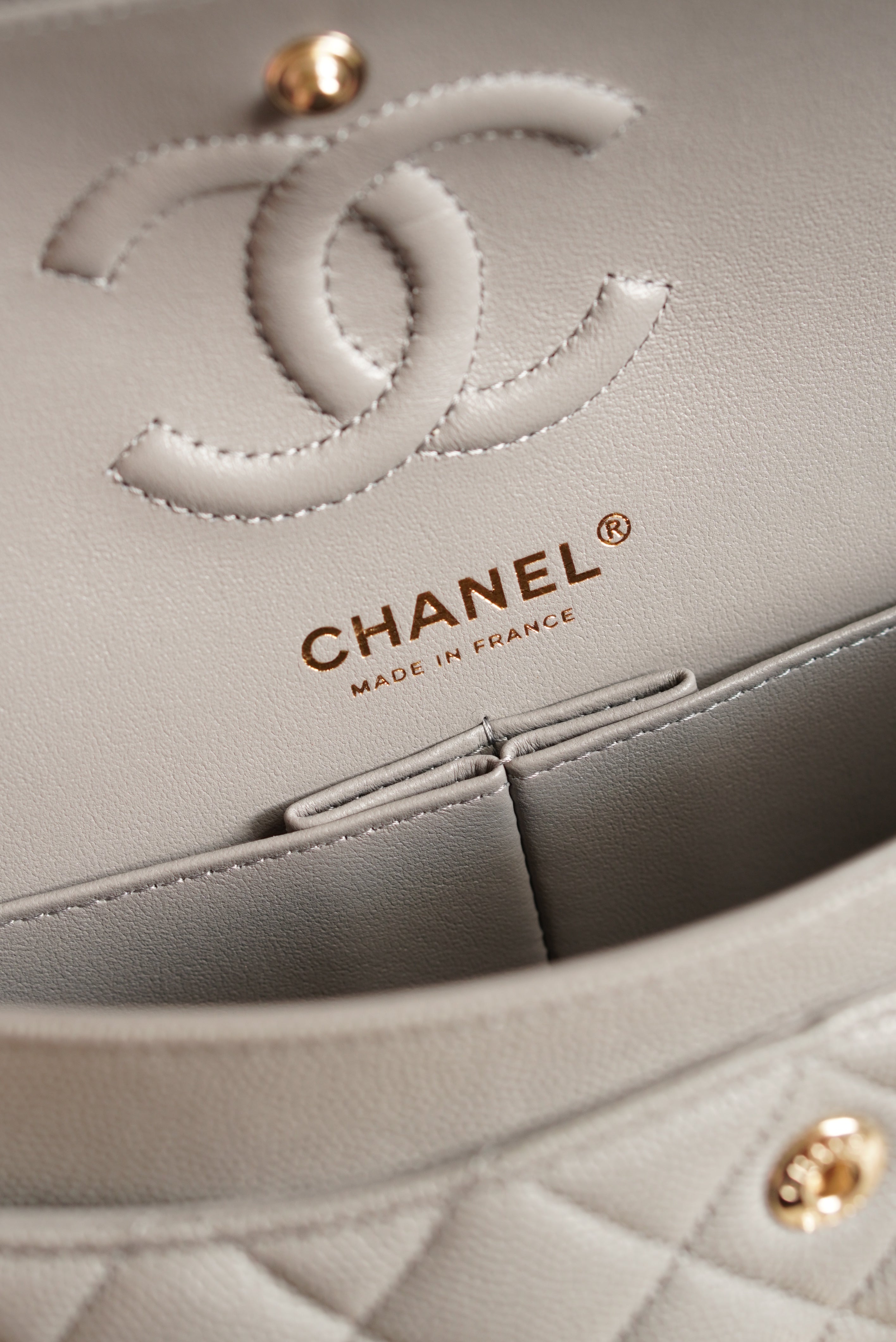 CHANEL CLASSIC 22B SMALL DOUBLE FLAP | GREY