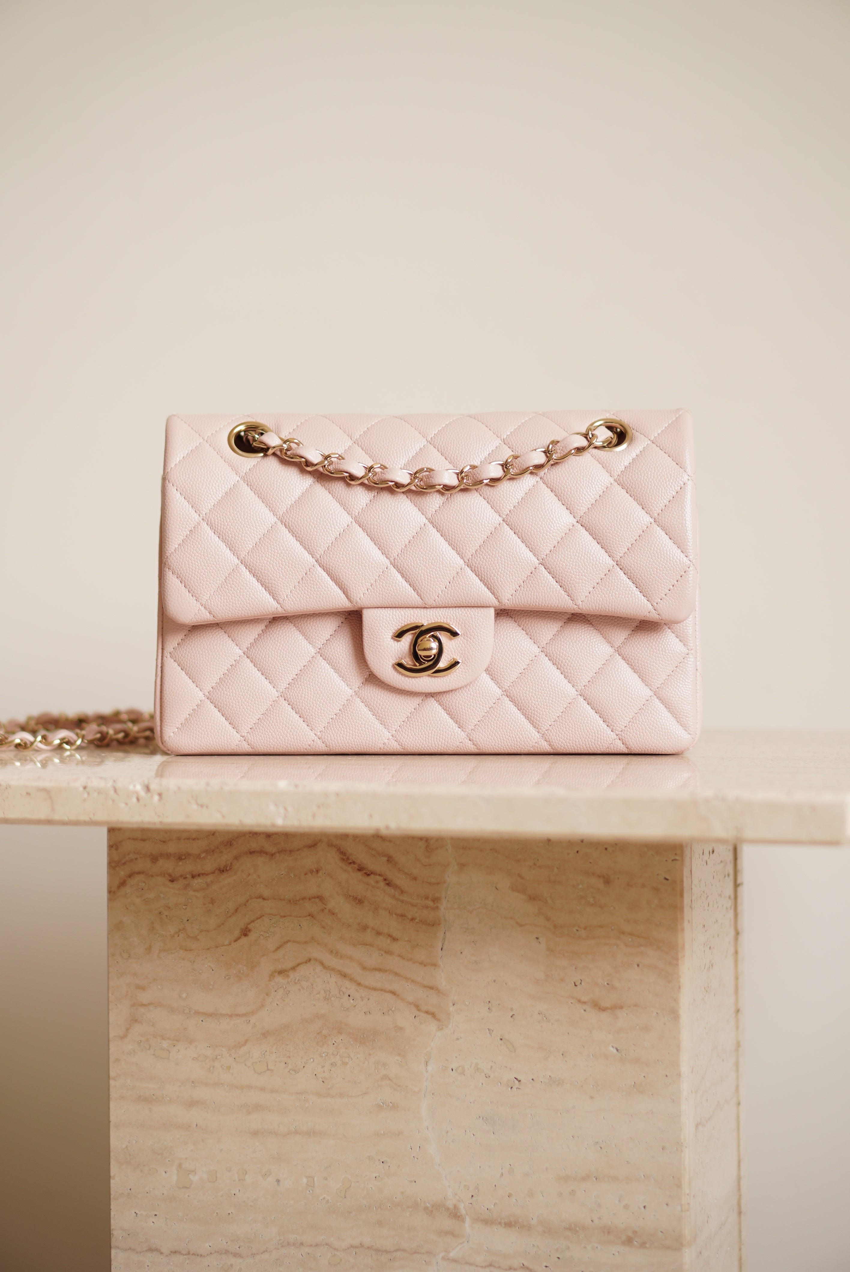CHANEL CLASSIC SMALL DOUBLE FLAP | LIGHT PINK