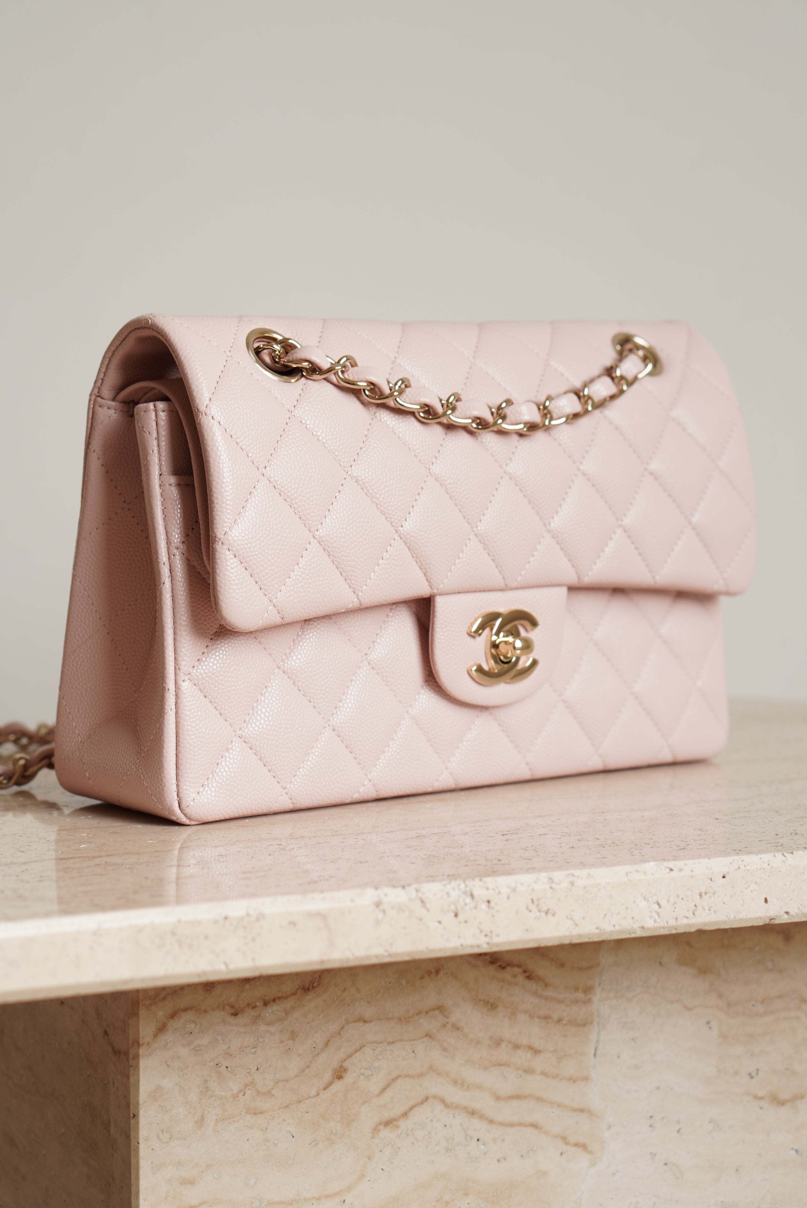CHANEL CLASSIC SMALL DOUBLE FLAP | LIGHT PINK