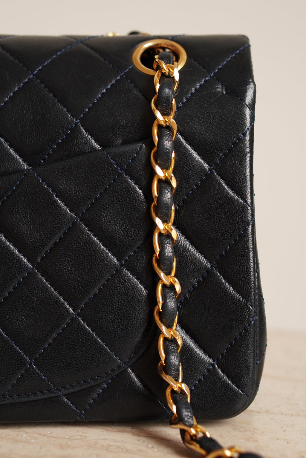 CHANEL CLASSIC SMALL DOUBLE FLAP | NAVY BLUE