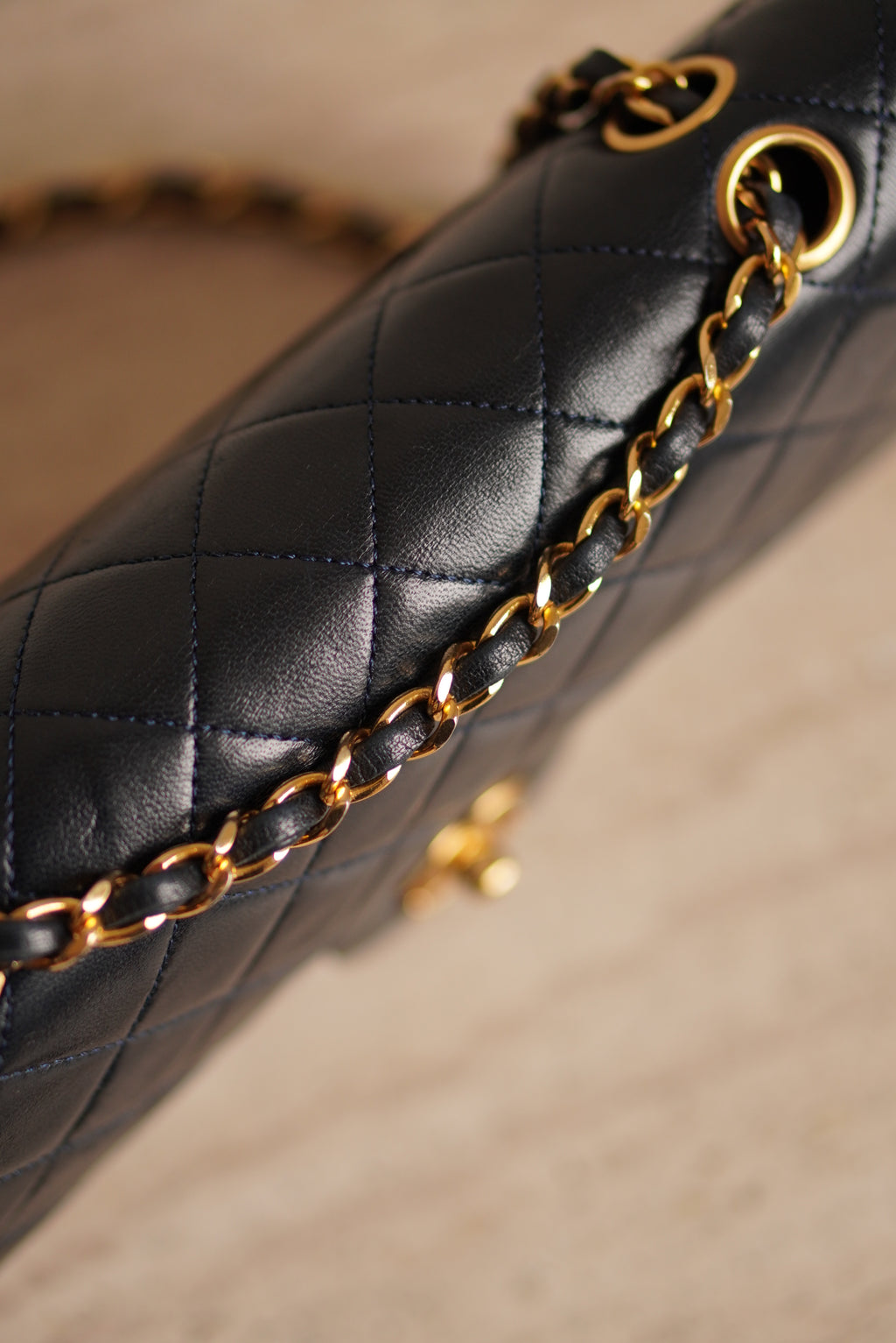 CHANEL CLASSIC SMALL DOUBLE FLAP | NAVY BLUE