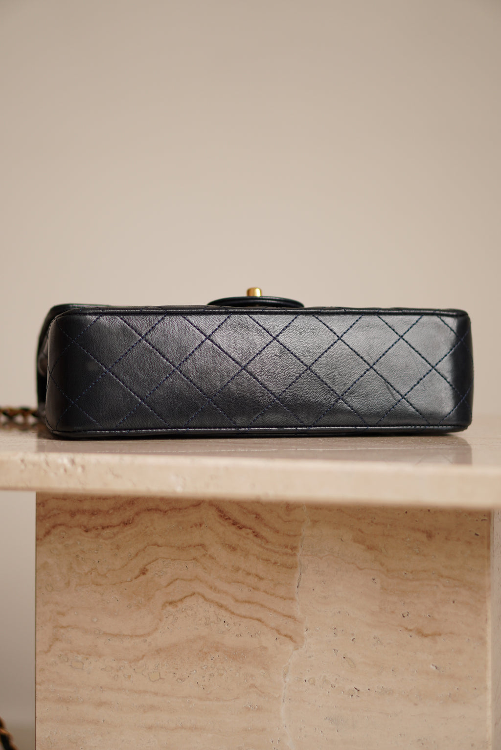 CHANEL CLASSIC SMALL DOUBLE FLAP | NAVY BLUE