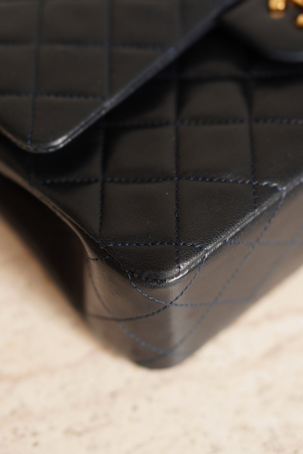 CHANEL CLASSIC SMALL DOUBLE FLAP | NAVY BLUE