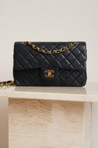 CHANEL CLASSIC SMALL DOUBLE FLAP | NAVY BLUE