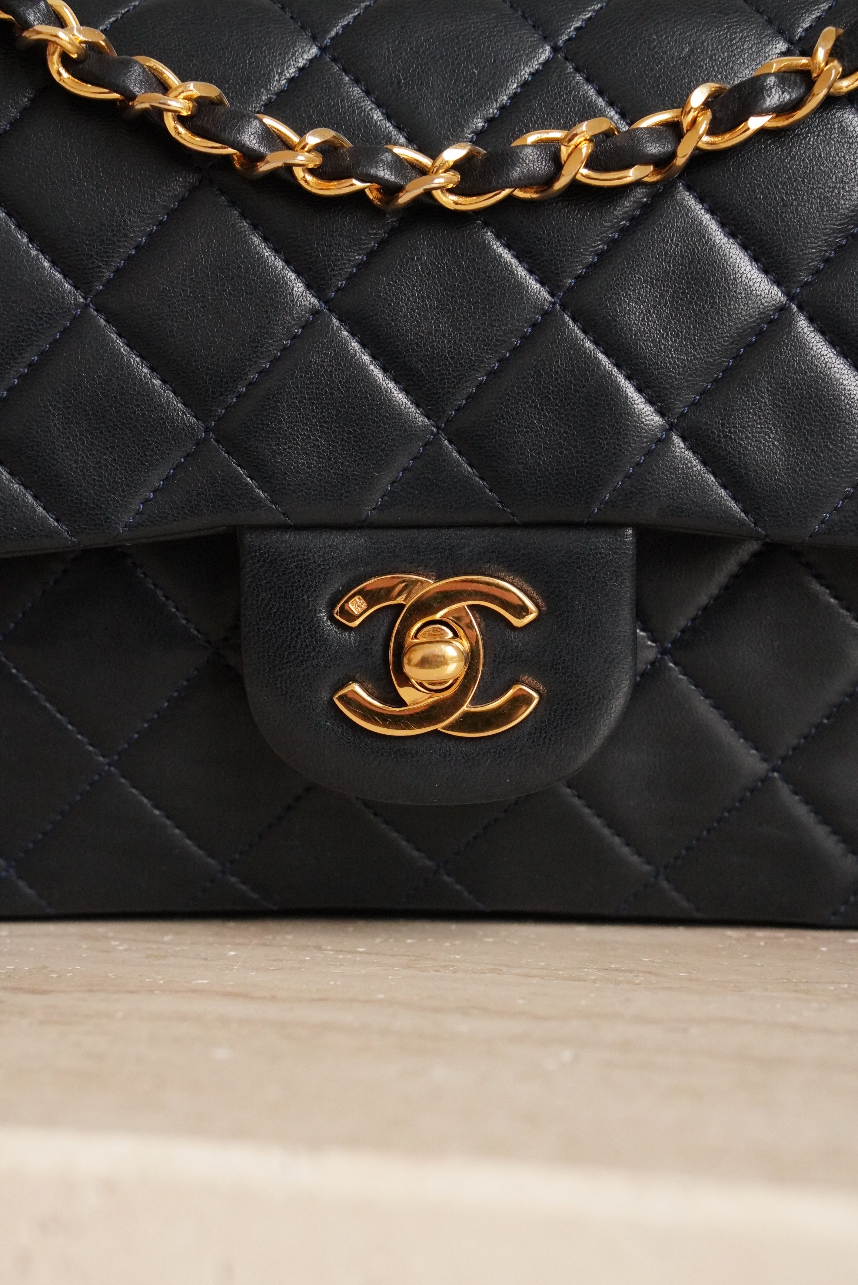 CHANEL CLASSIC SMALL DOUBLE FLAP | NAVY BLUE