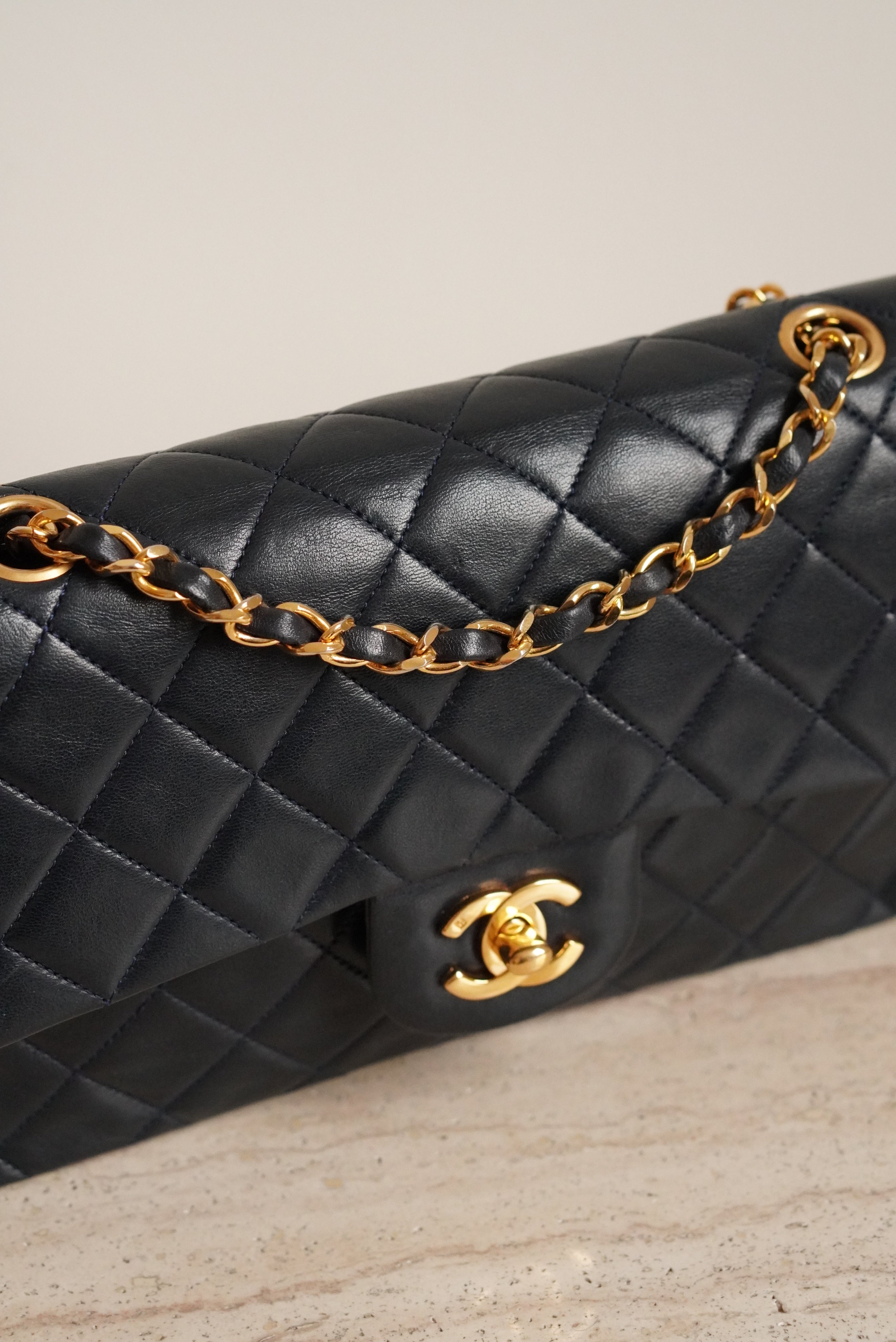 CHANEL CLASSIC SMALL DOUBLE FLAP | NAVY BLUE