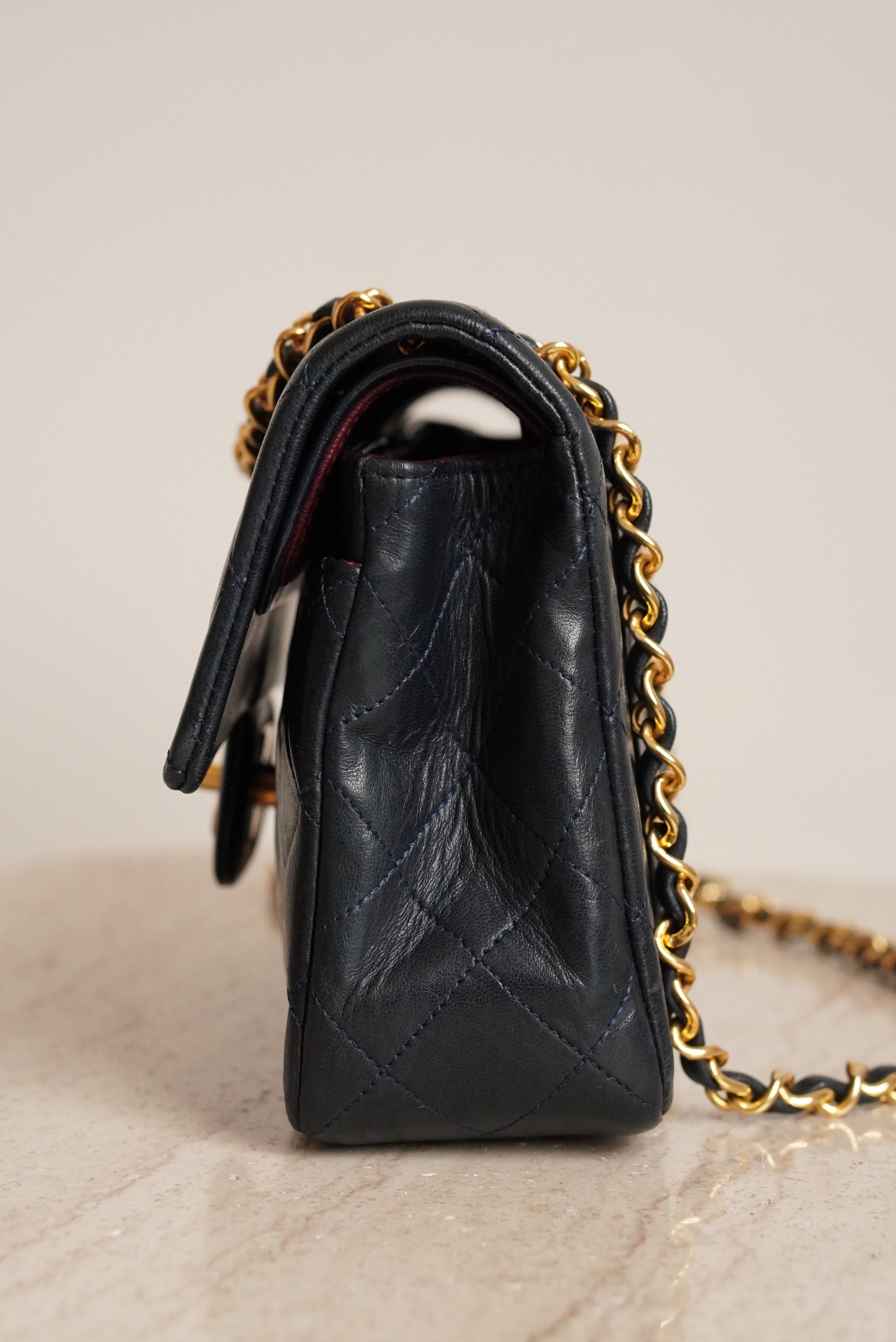 CHANEL CLASSIC SMALL DOUBLE FLAP | NAVY BLUE