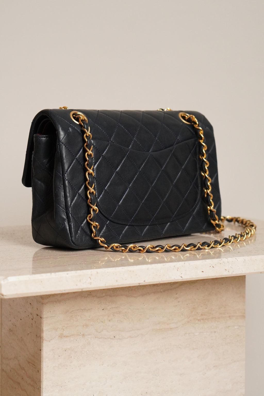 CHANEL CLASSIC SMALL DOUBLE FLAP | NAVY BLUE
