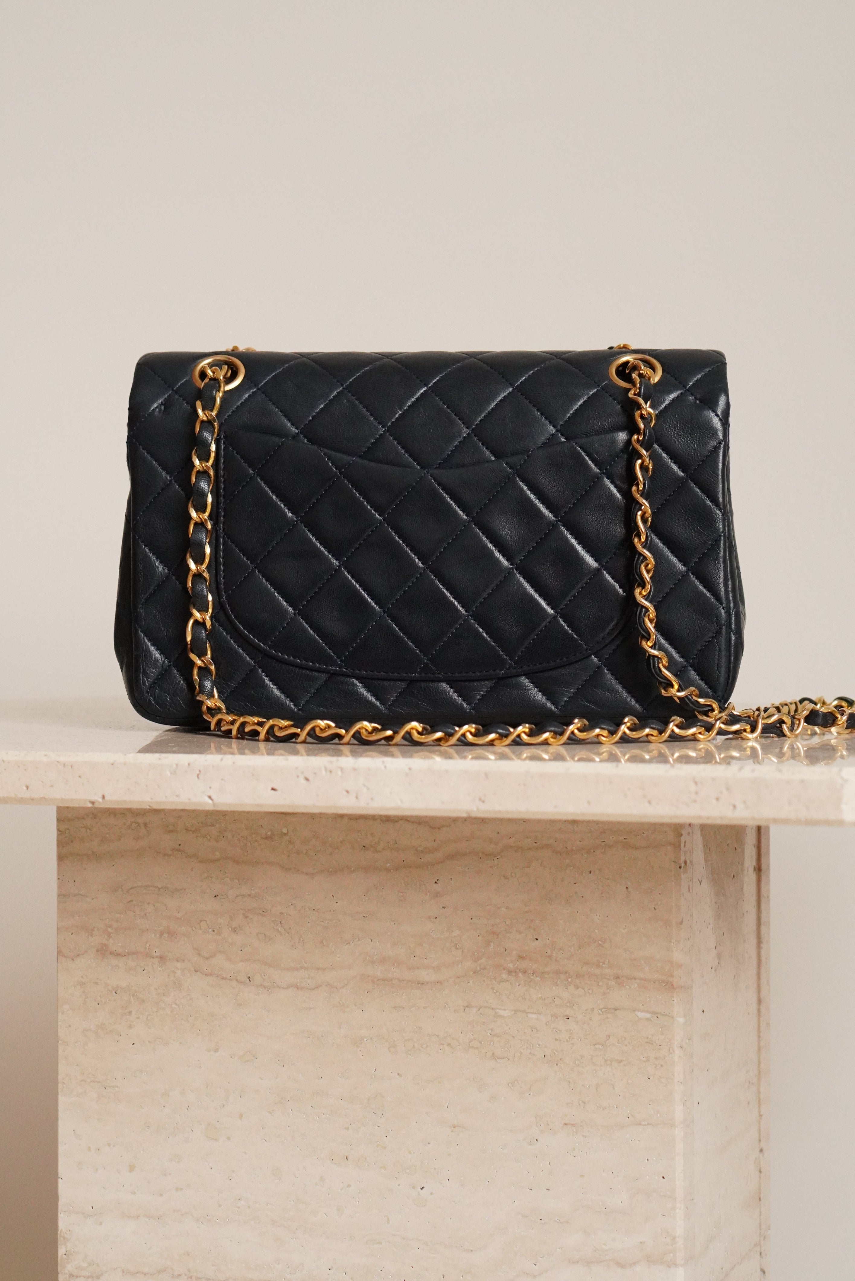 CHANEL CLASSIC SMALL DOUBLE FLAP | NAVY BLUE