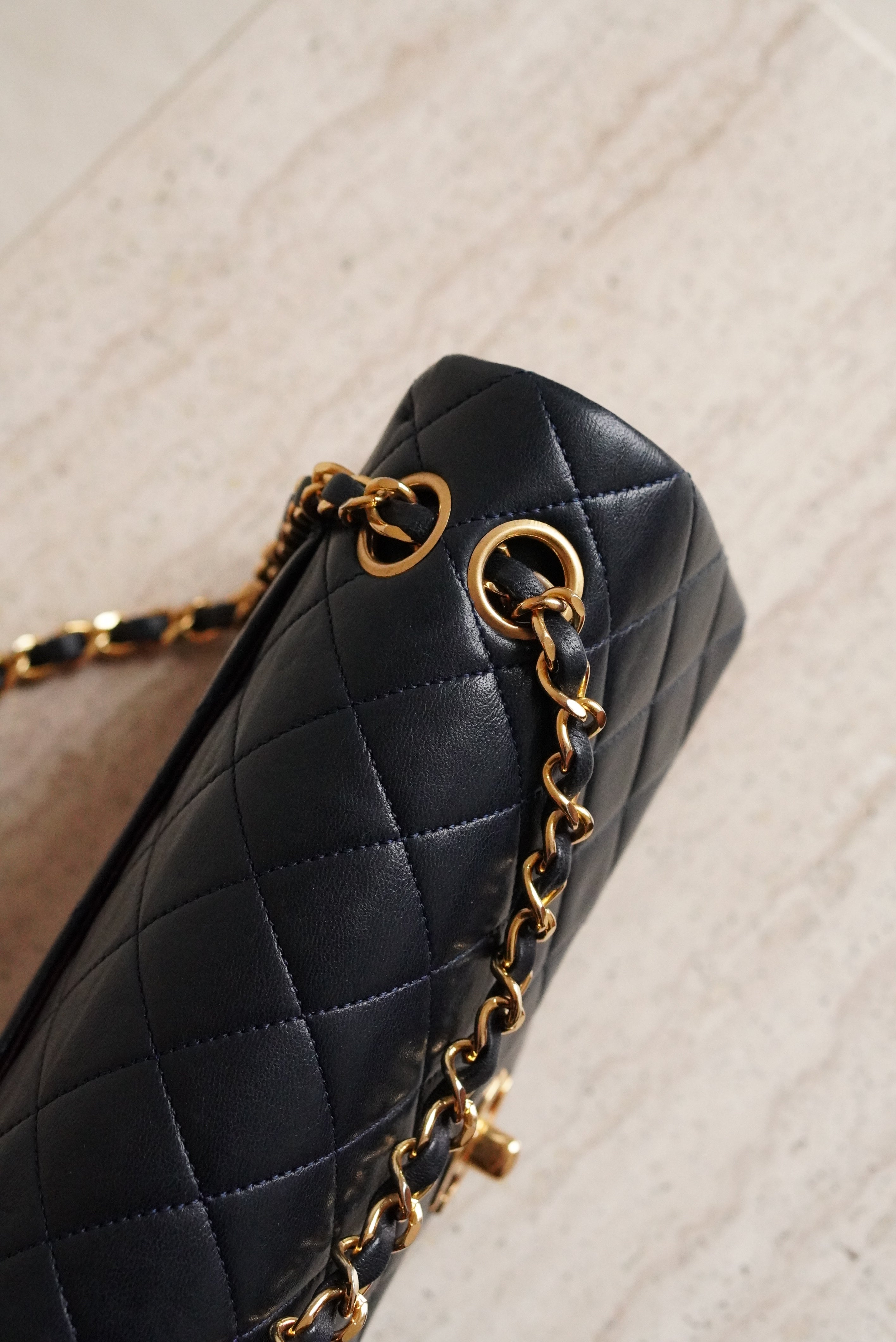 CHANEL CLASSIC SMALL DOUBLE FLAP | NAVY BLUE