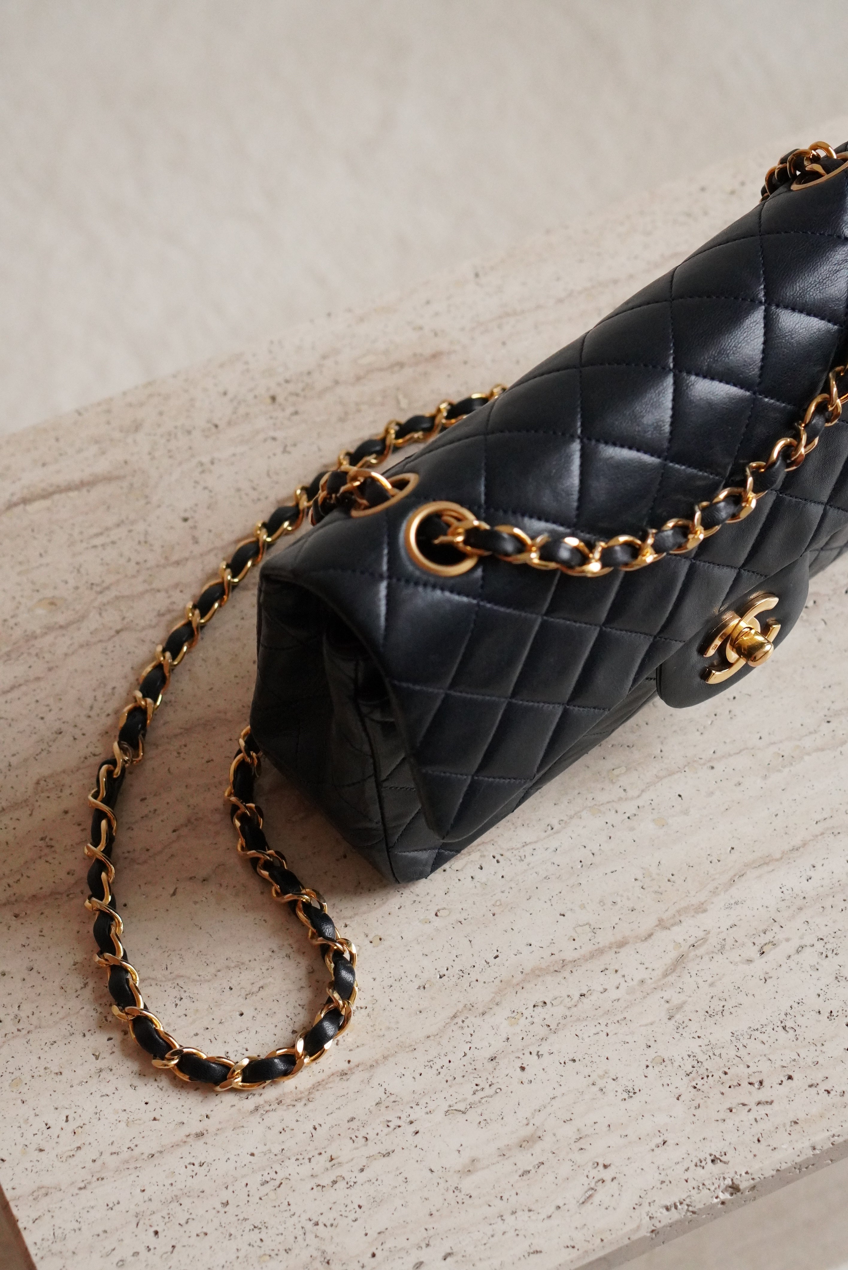 CHANEL CLASSIC SMALL DOUBLE FLAP | NAVY BLUE