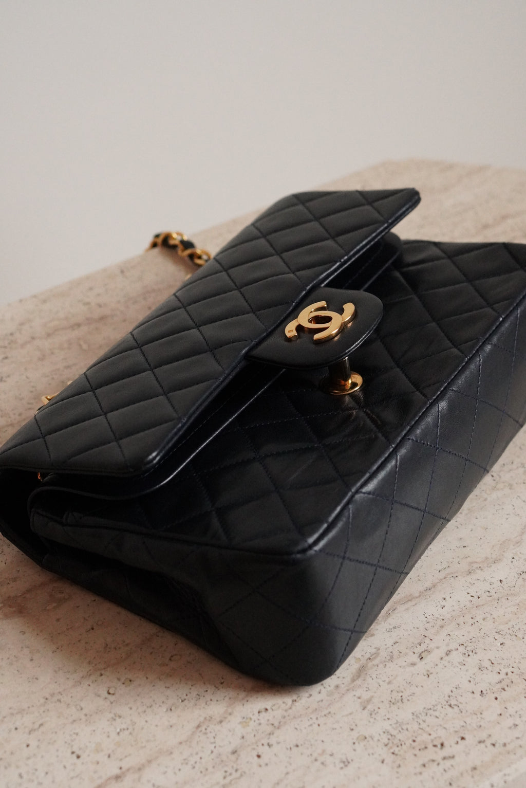 CHANEL CLASSIC SMALL DOUBLE FLAP | NAVY BLUE