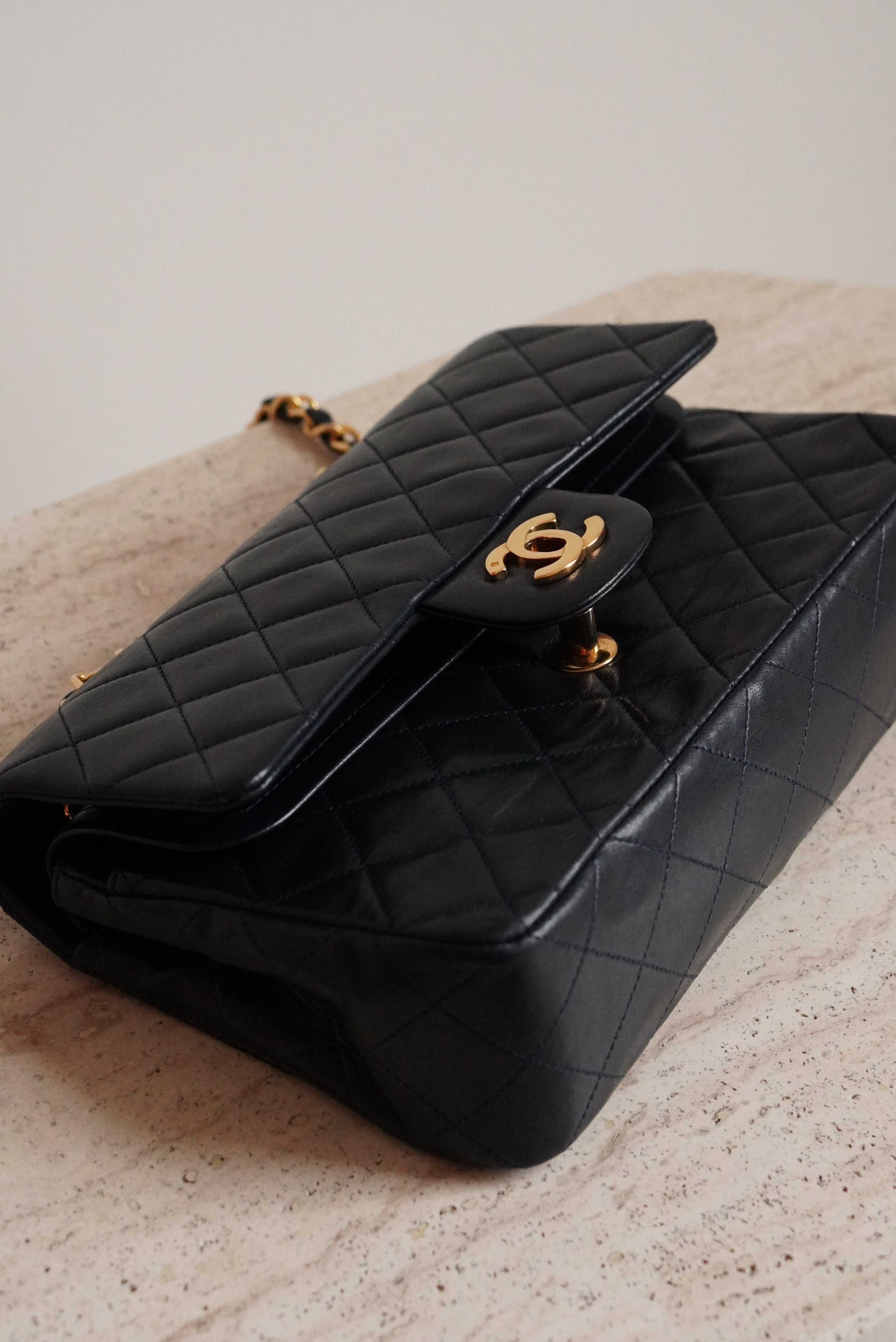 CHANEL CLASSIC SMALL DOUBLE FLAP | NAVY BLUE