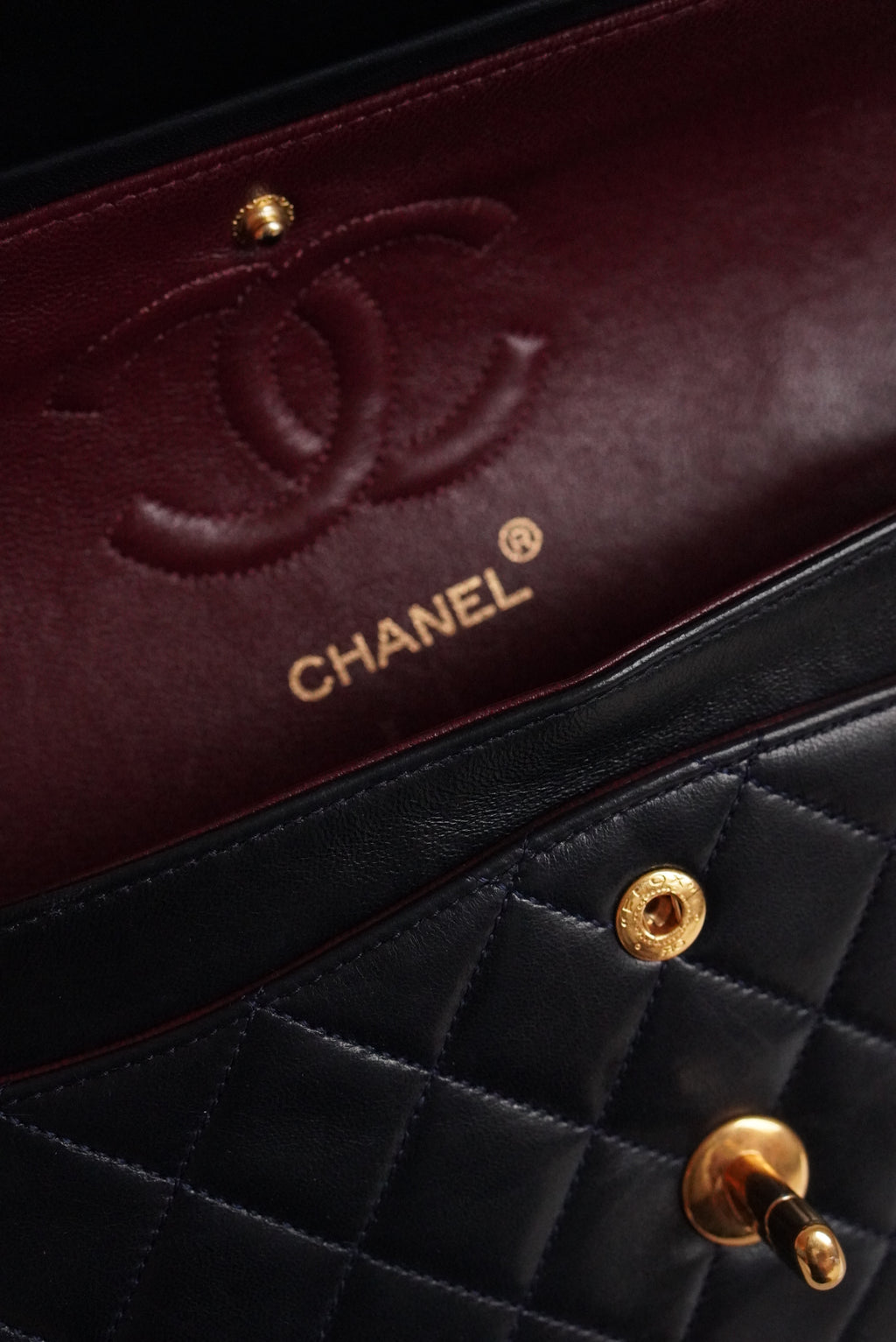 CHANEL CLASSIC SMALL DOUBLE FLAP | NAVY BLUE