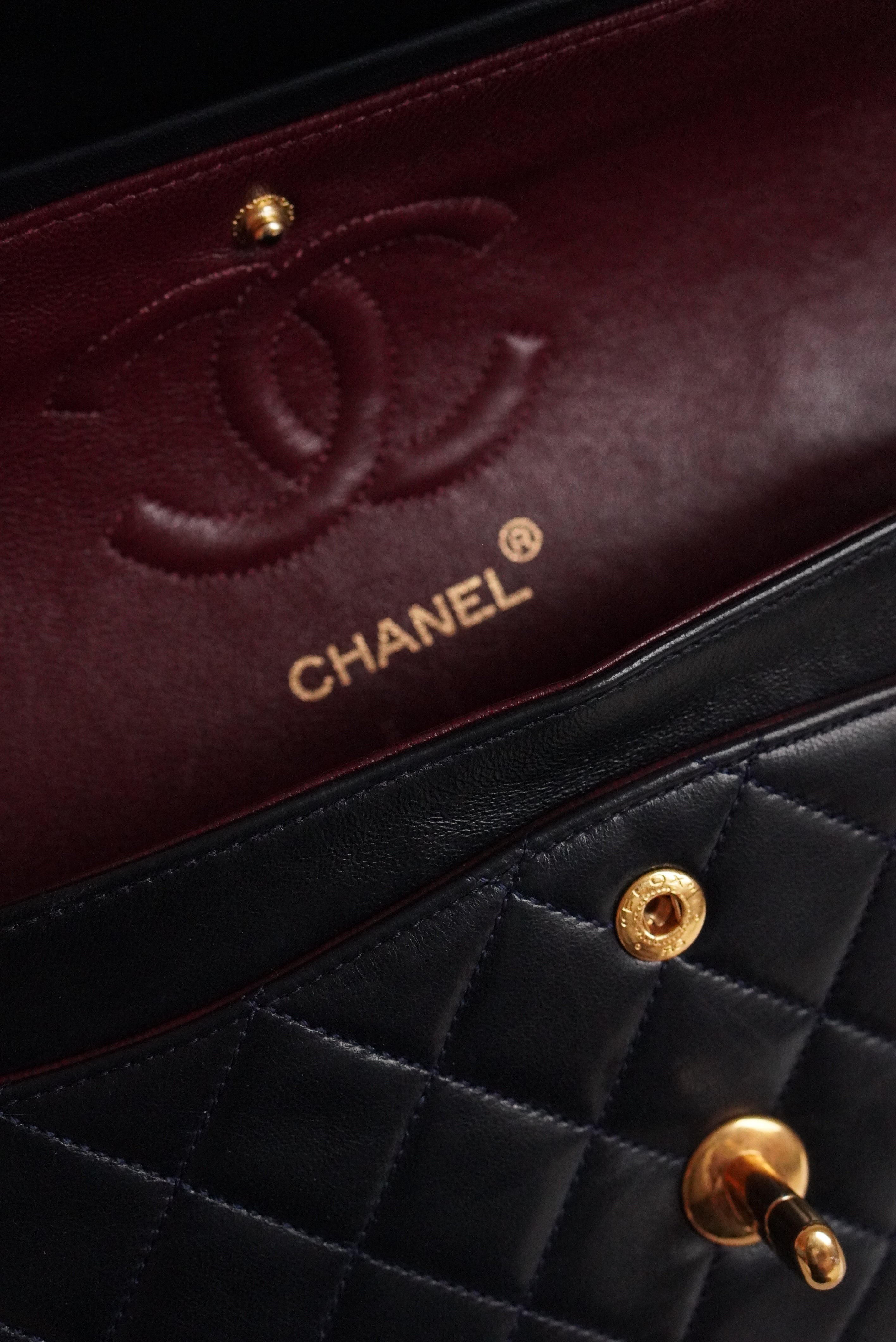 CHANEL CLASSIC SMALL DOUBLE FLAP | NAVY BLUE