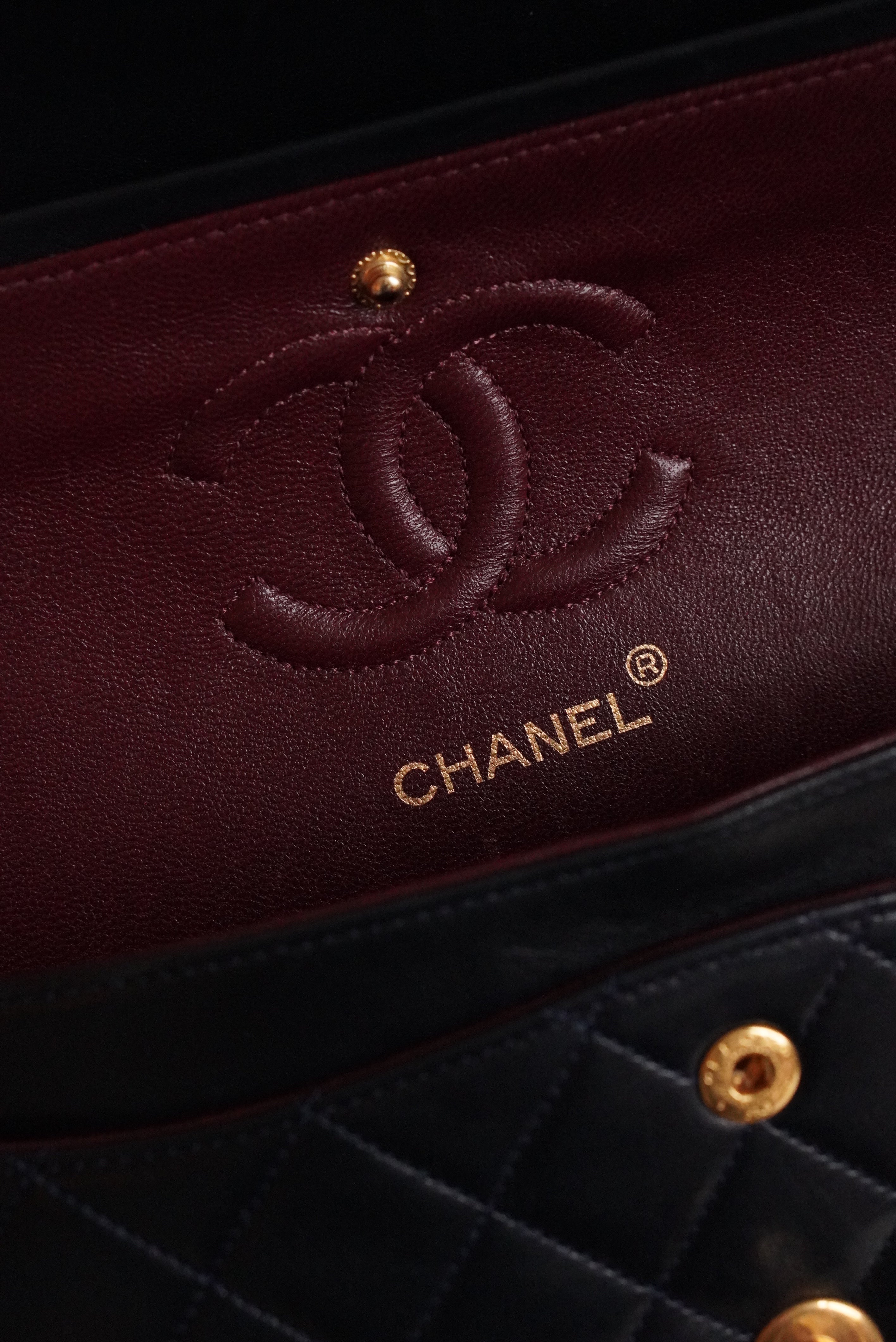 CHANEL CLASSIC SMALL DOUBLE FLAP | NAVY BLUE