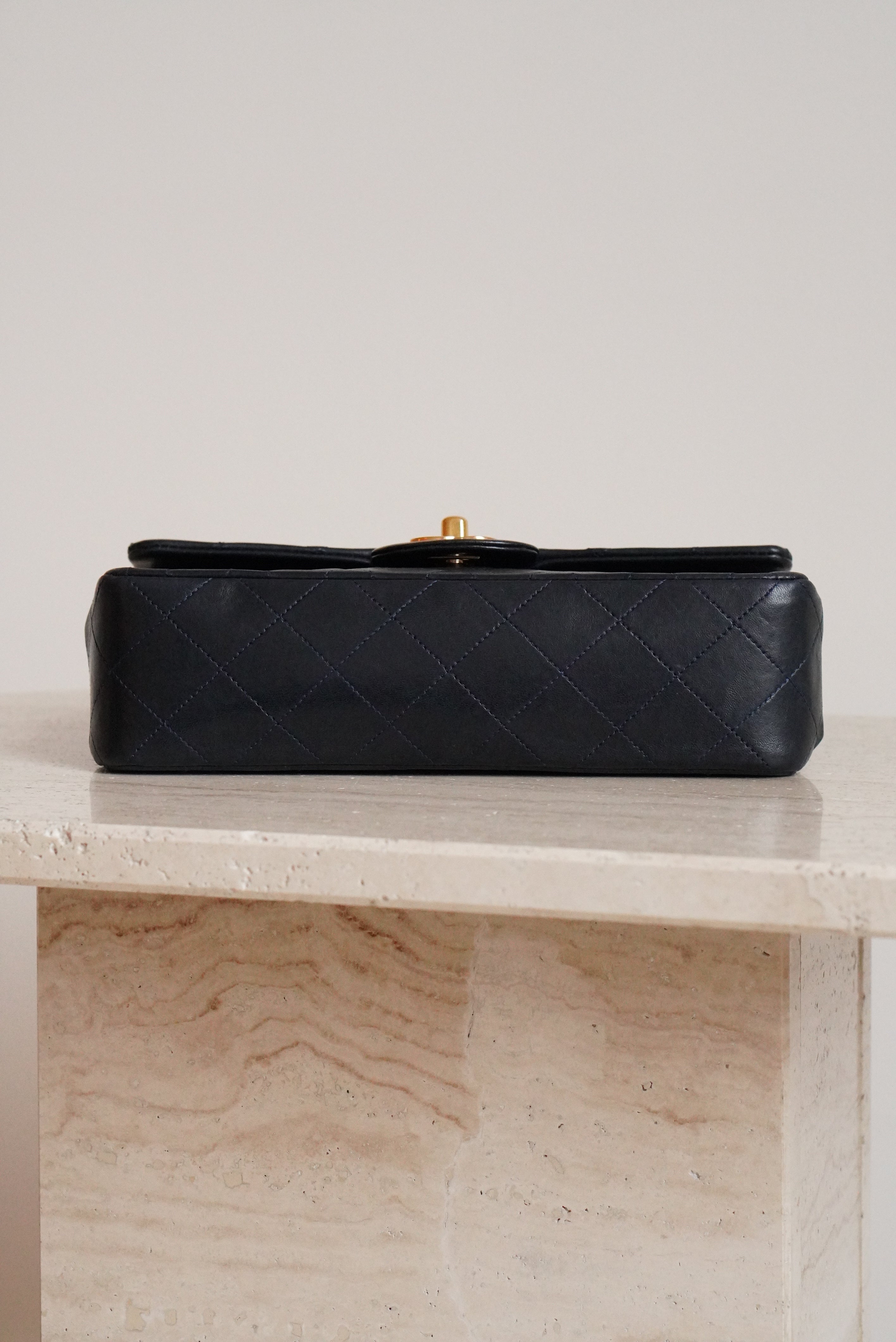 CHANEL CLASSIC SMALL DOUBLE FLAP | NAVY BLUE
