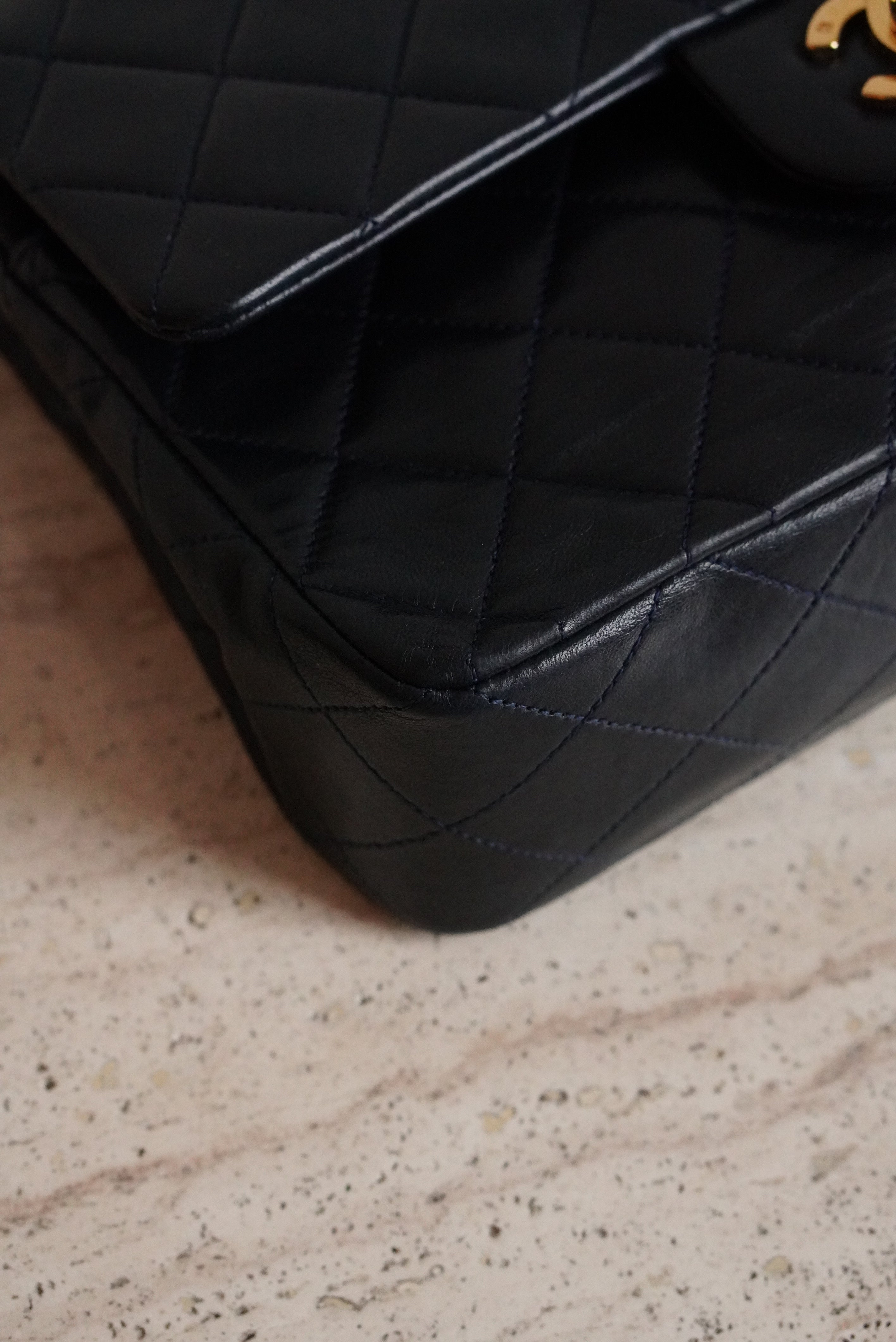 CHANEL CLASSIC SMALL DOUBLE FLAP | NAVY BLUE
