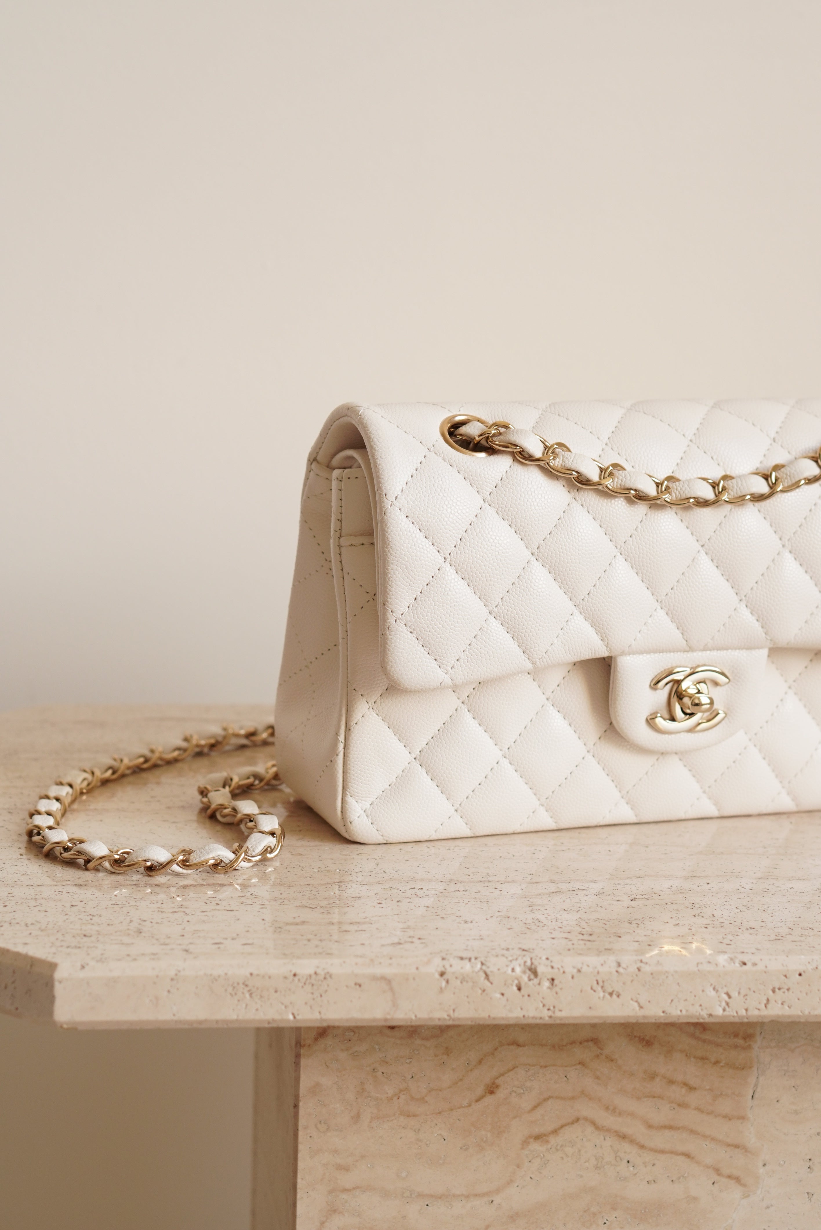 CHANEL CLASSIC SMALL DOUBLE FLAP | WHITE