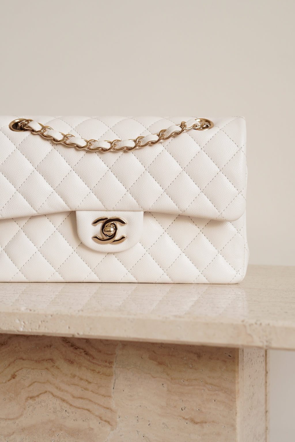 CHANEL CLASSIC SMALL DOUBLE FLAP | WHITE