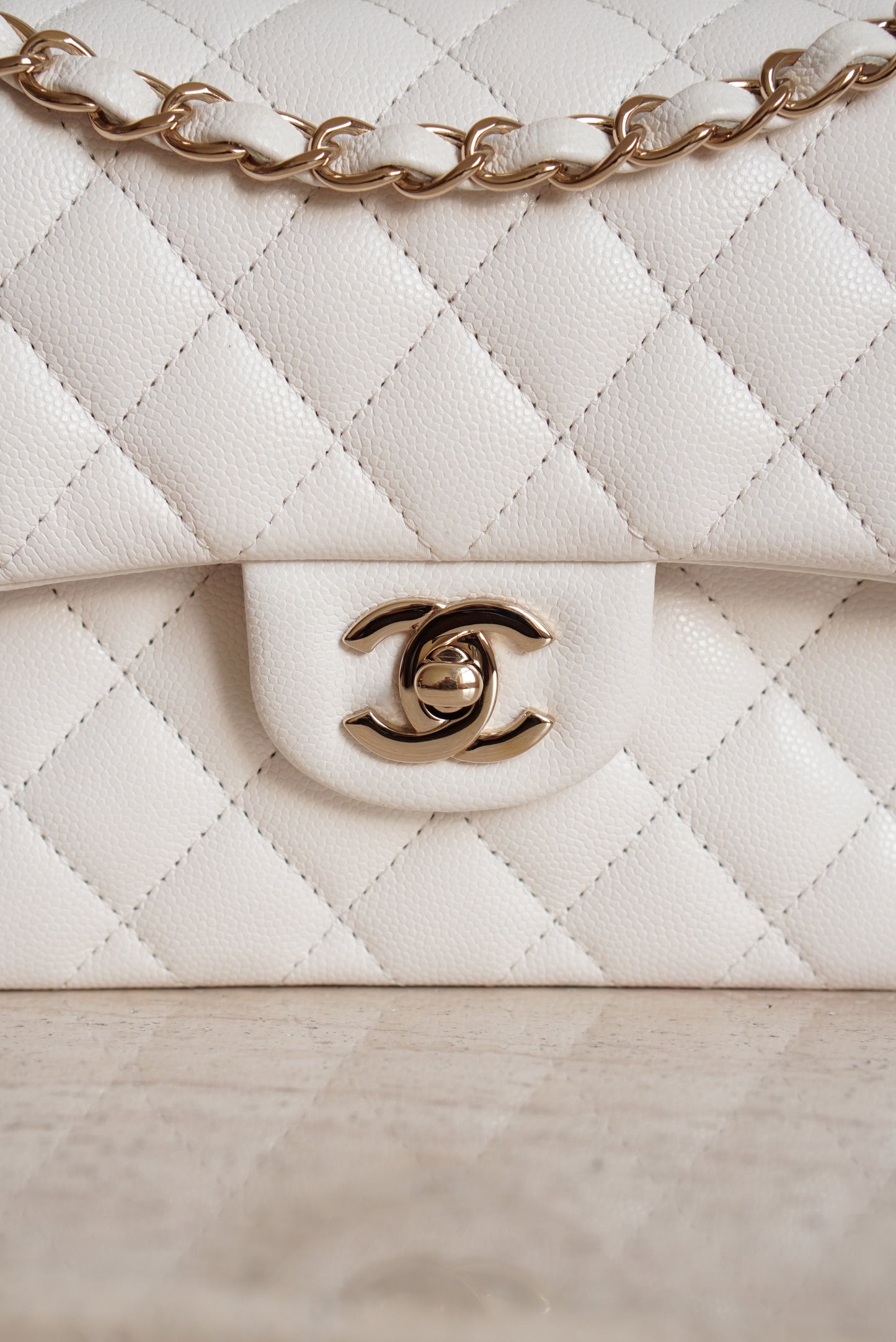 CHANEL CLASSIC SMALL DOUBLE FLAP | WHITE