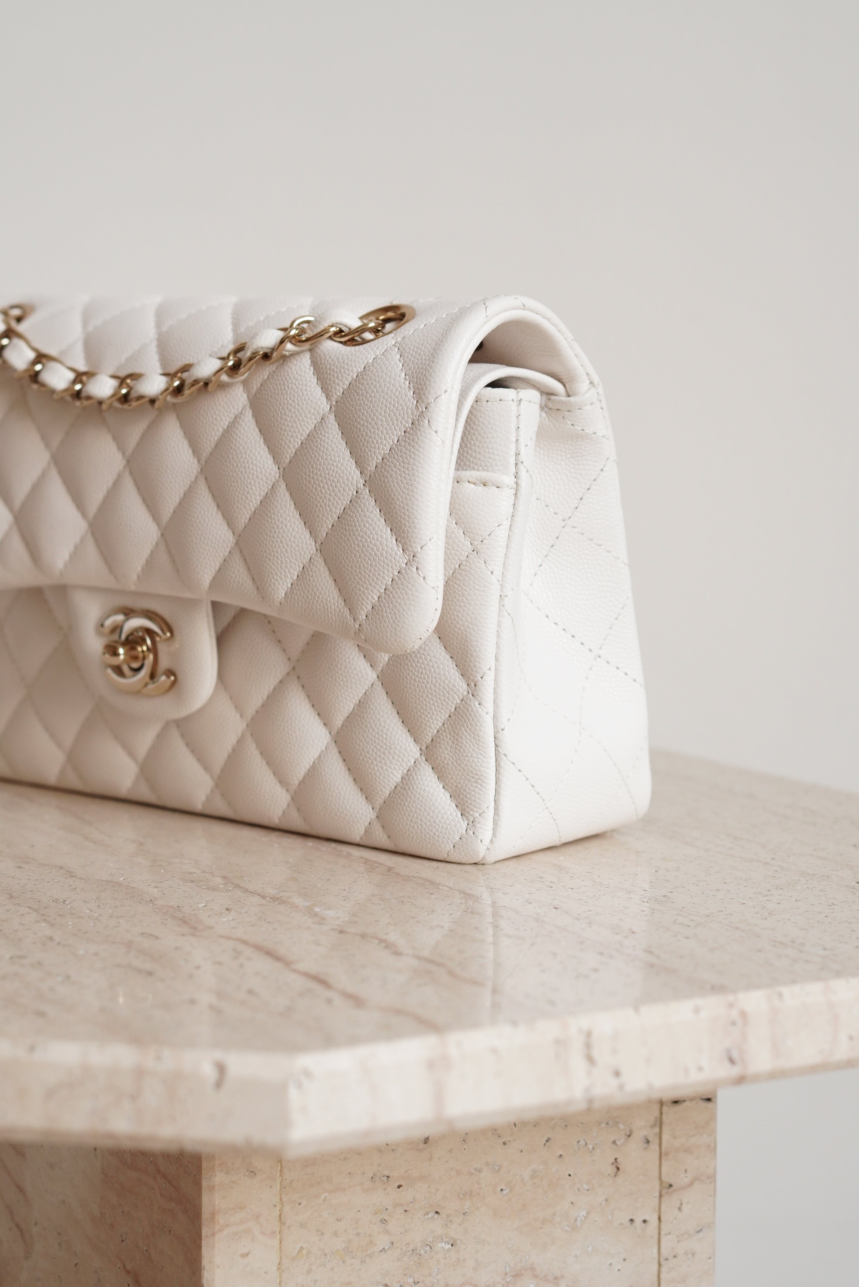 CHANEL CLASSIC SMALL DOUBLE FLAP | WHITE