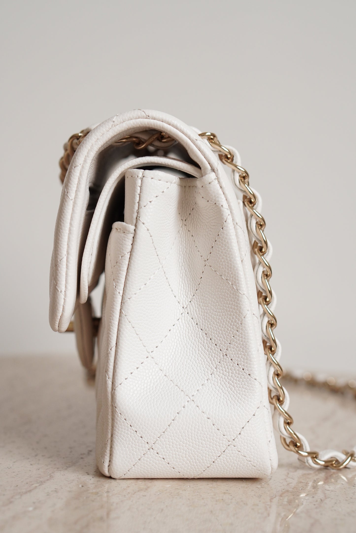 CHANEL CLASSIC SMALL DOUBLE FLAP | WHITE