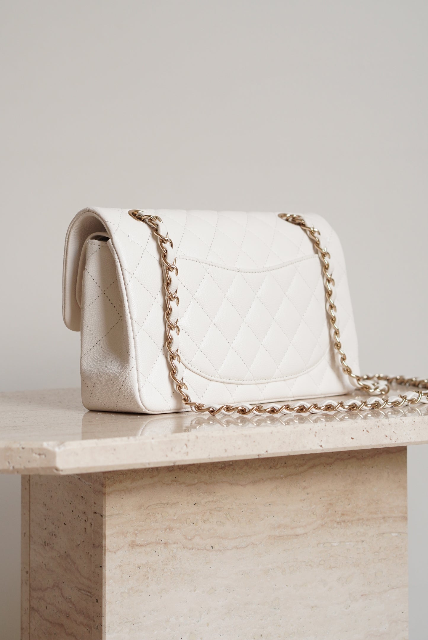 CHANEL CLASSIC SMALL DOUBLE FLAP | WHITE
