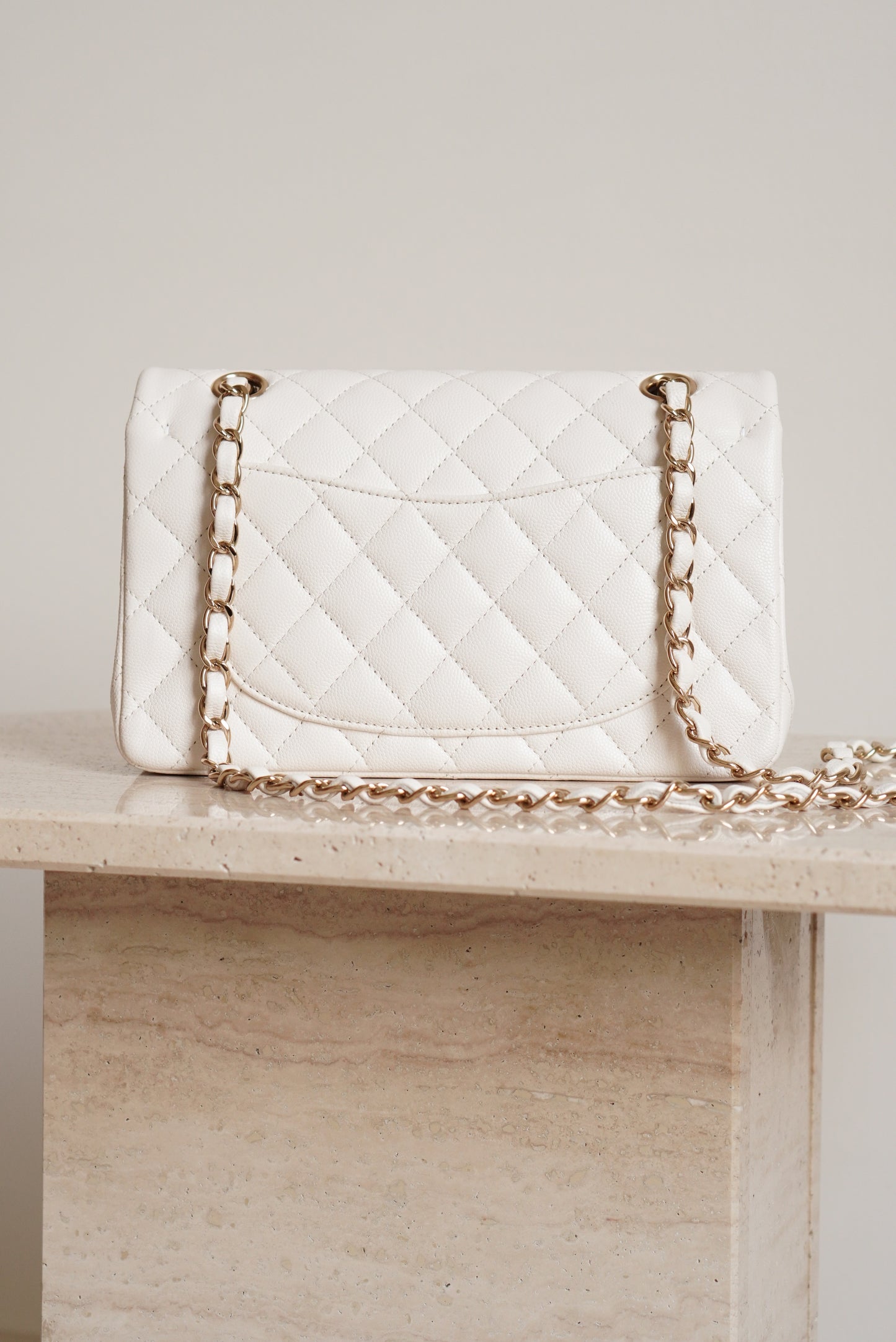 CHANEL CLASSIC SMALL DOUBLE FLAP | WHITE