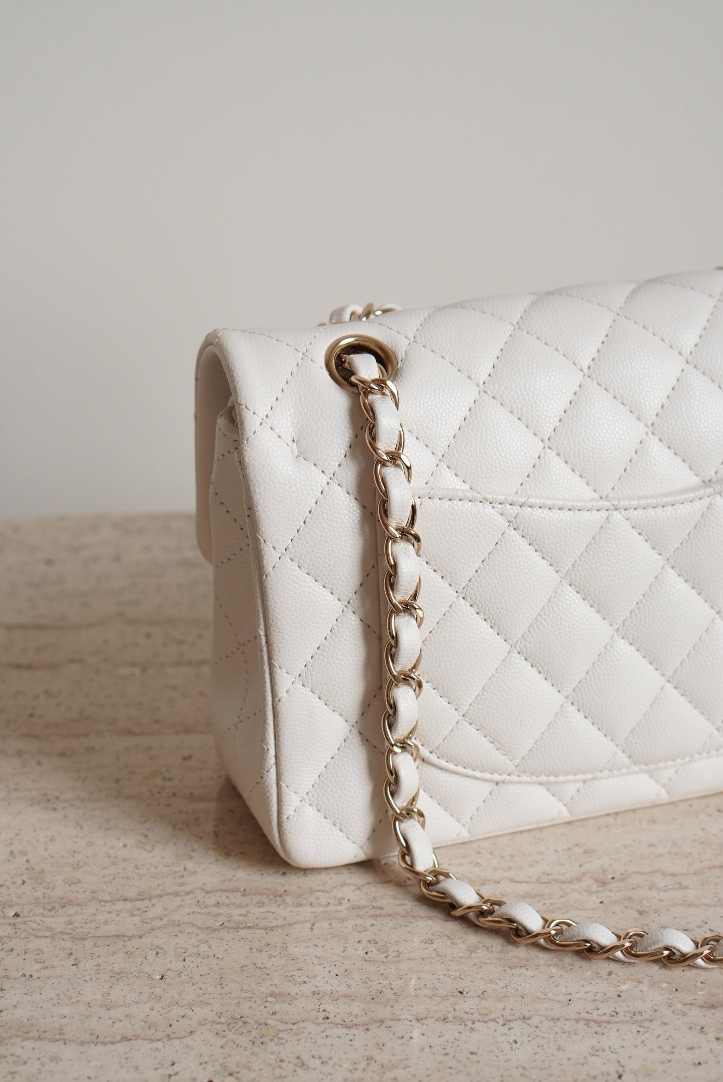 CHANEL CLASSIC SMALL DOUBLE FLAP | WHITE