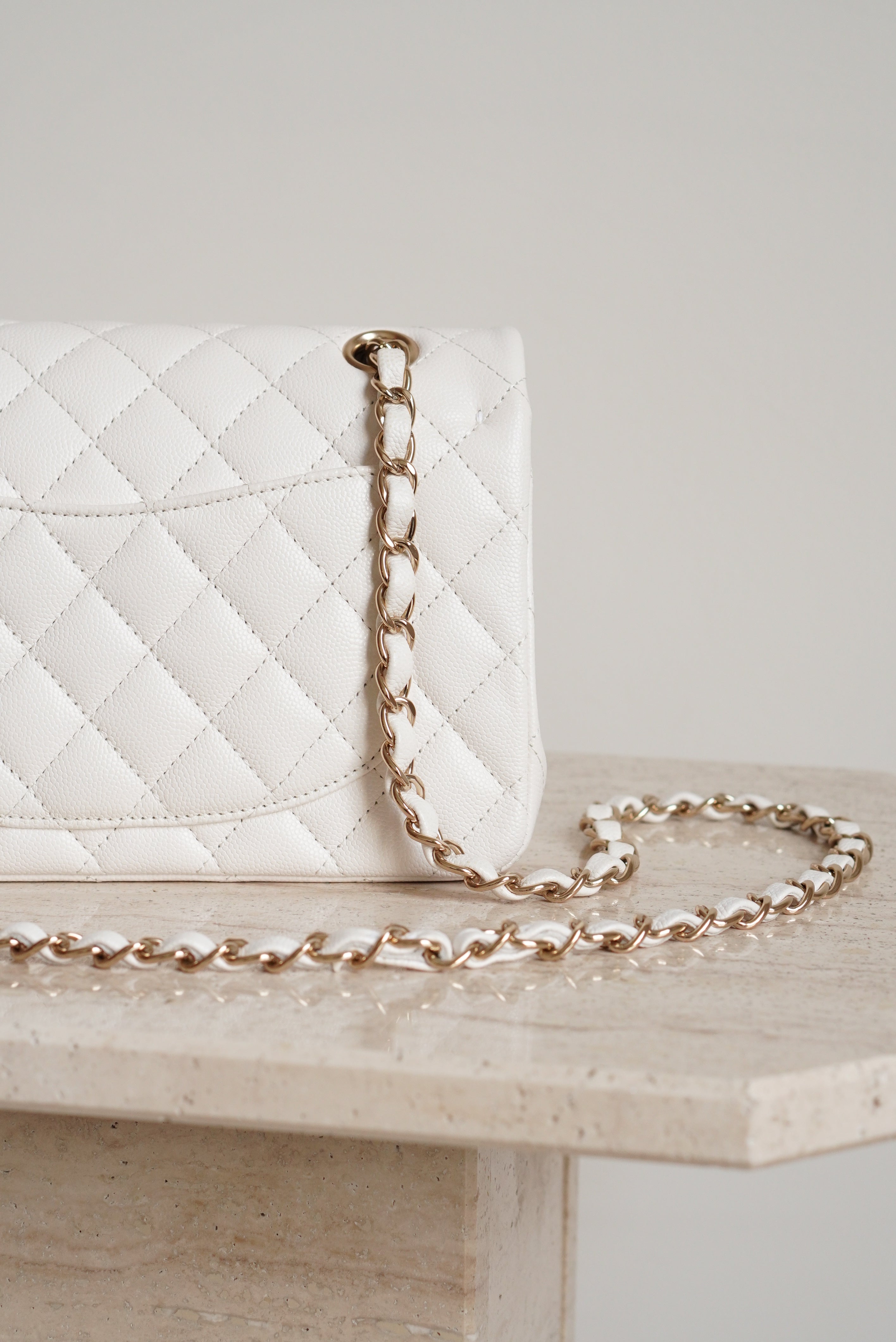 CHANEL CLASSIC SMALL DOUBLE FLAP | WHITE