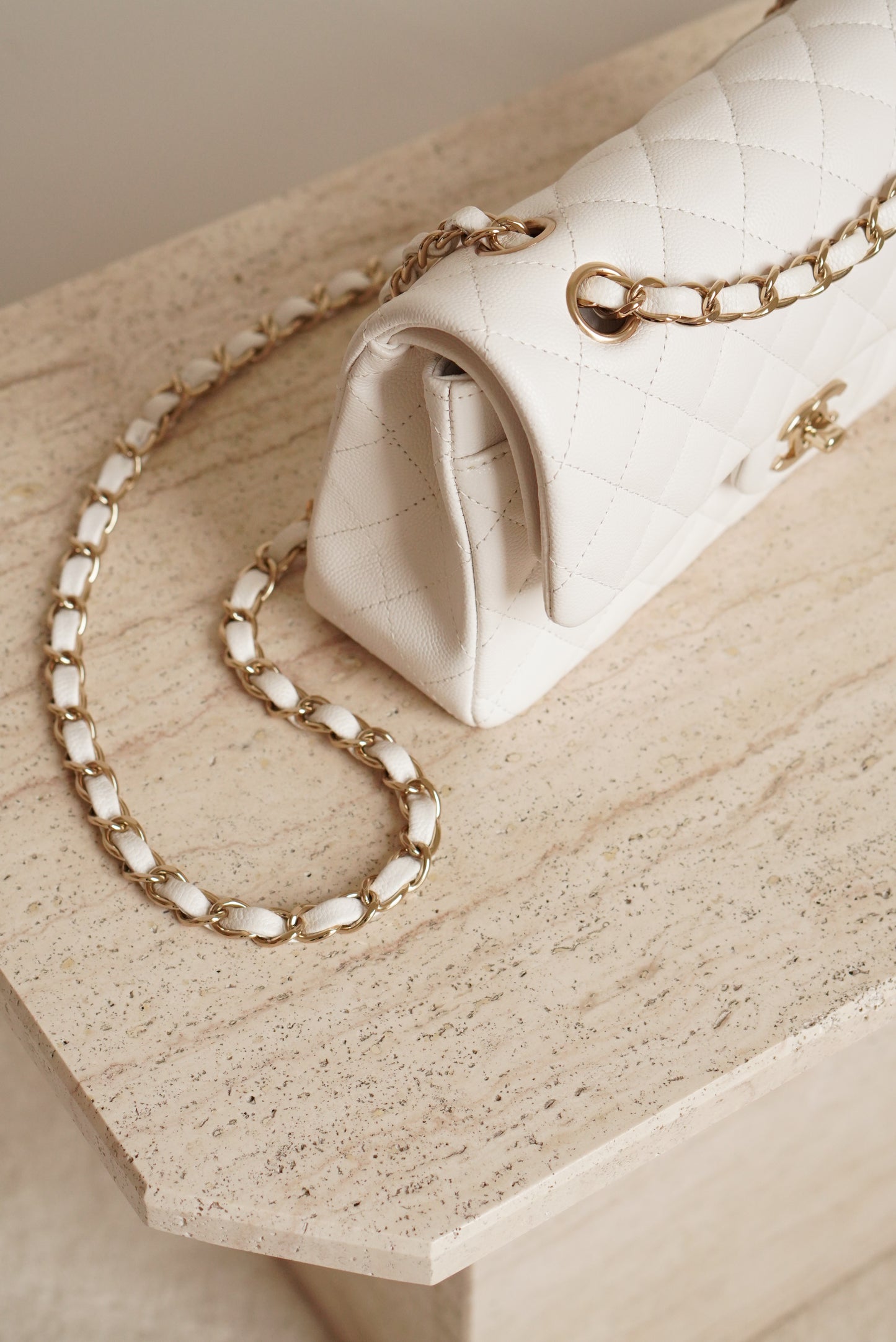 CHANEL CLASSIC SMALL DOUBLE FLAP | WHITE