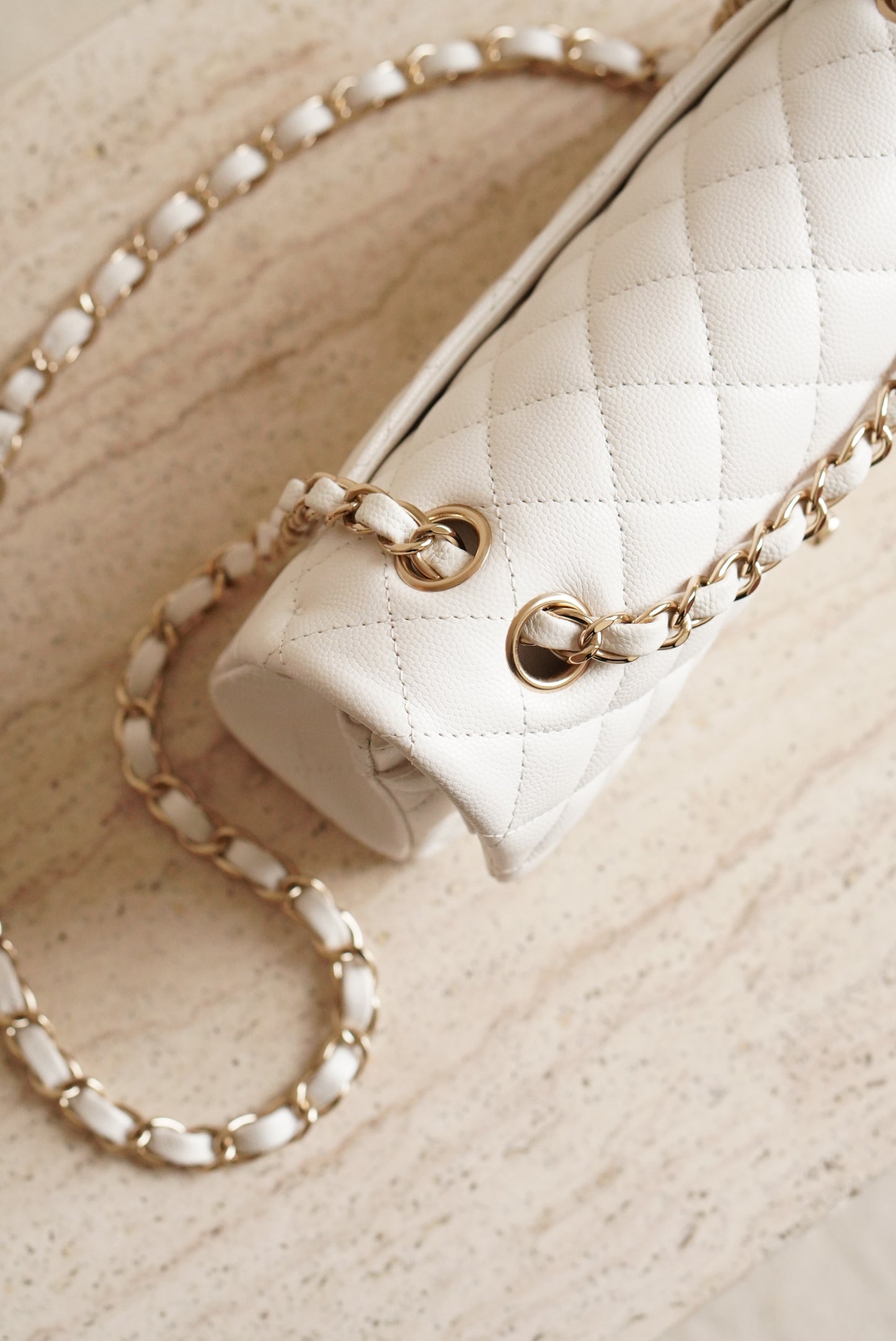CHANEL CLASSIC SMALL DOUBLE FLAP | WHITE