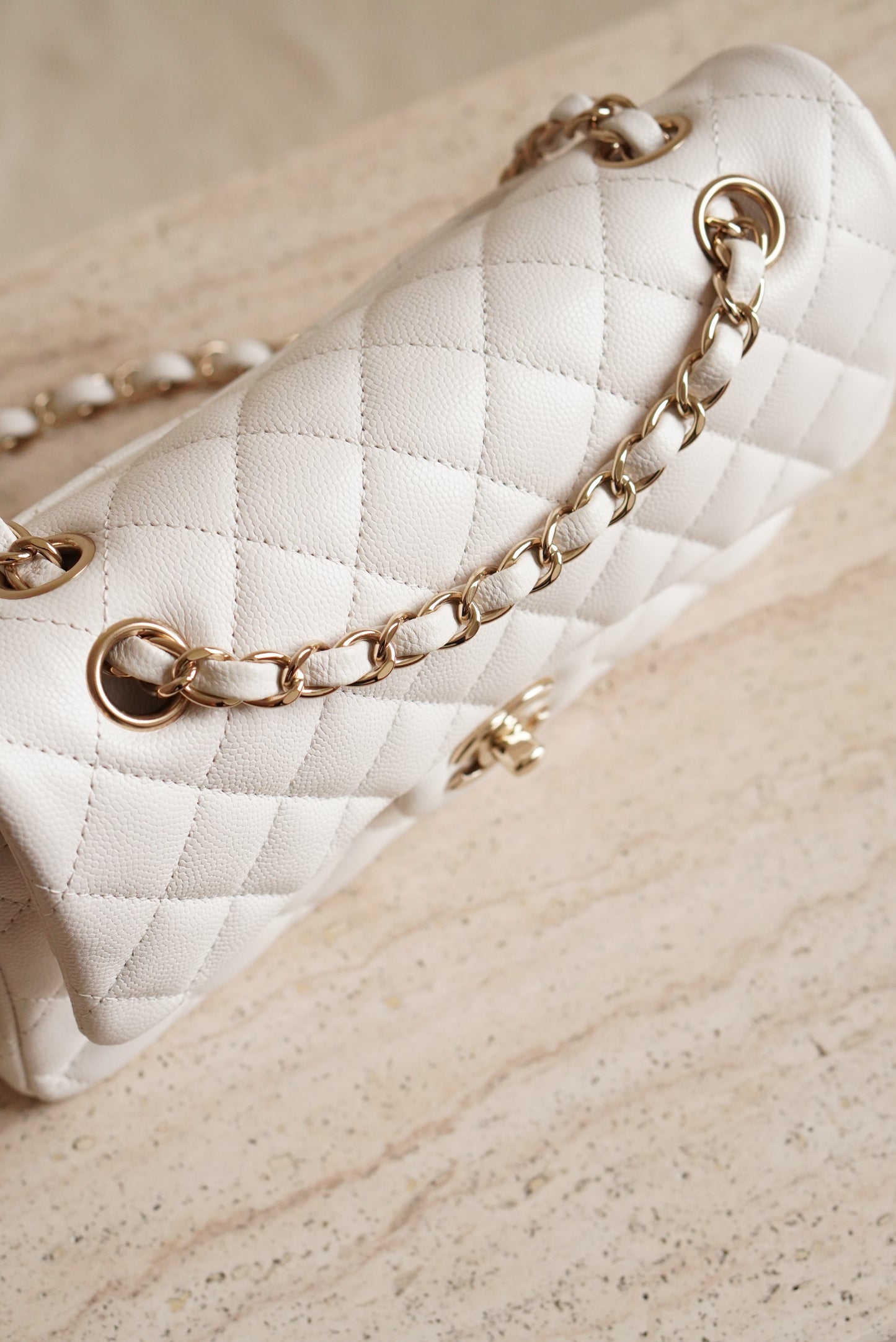 CHANEL CLASSIC SMALL DOUBLE FLAP | WHITE