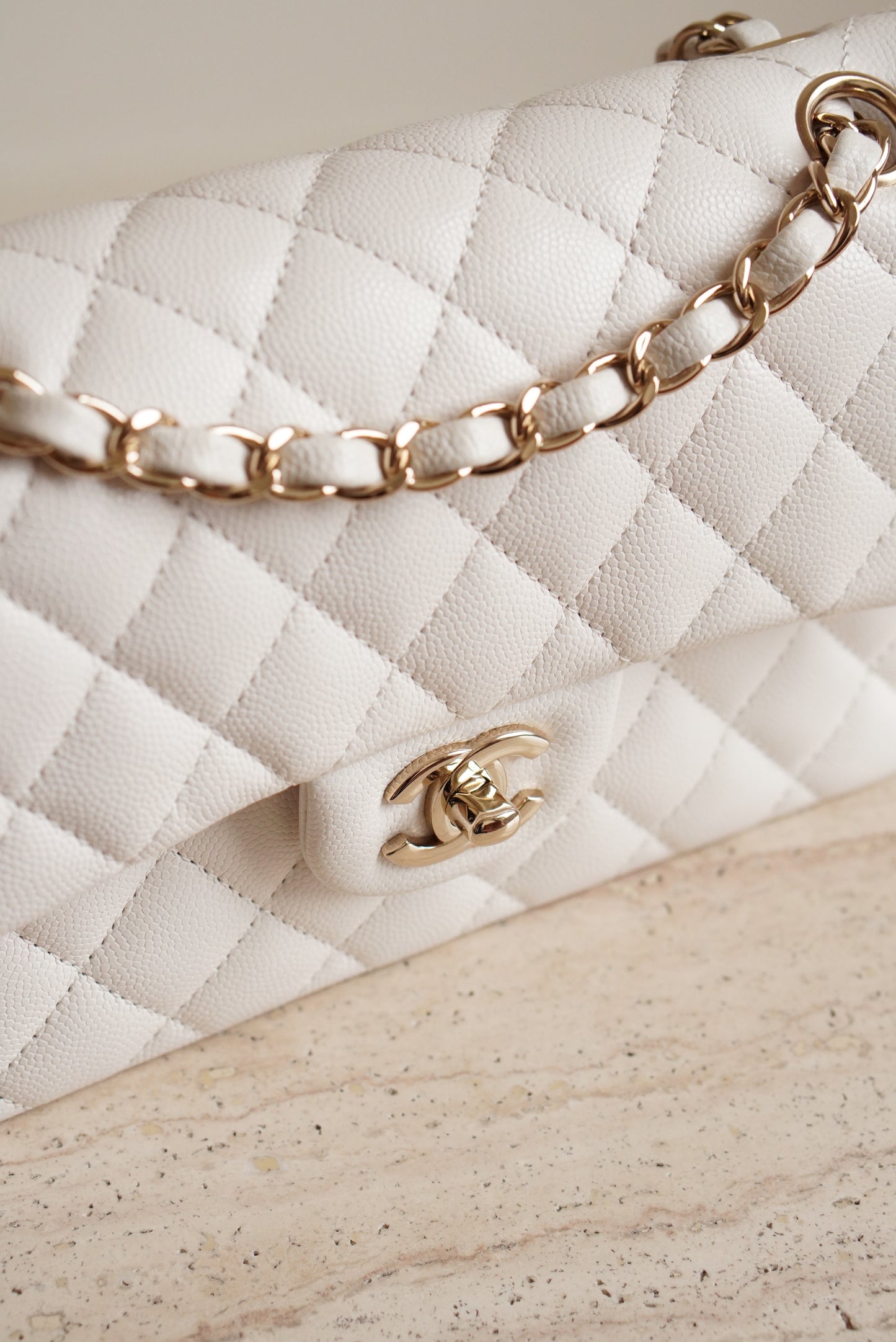 CHANEL CLASSIC SMALL DOUBLE FLAP | WHITE