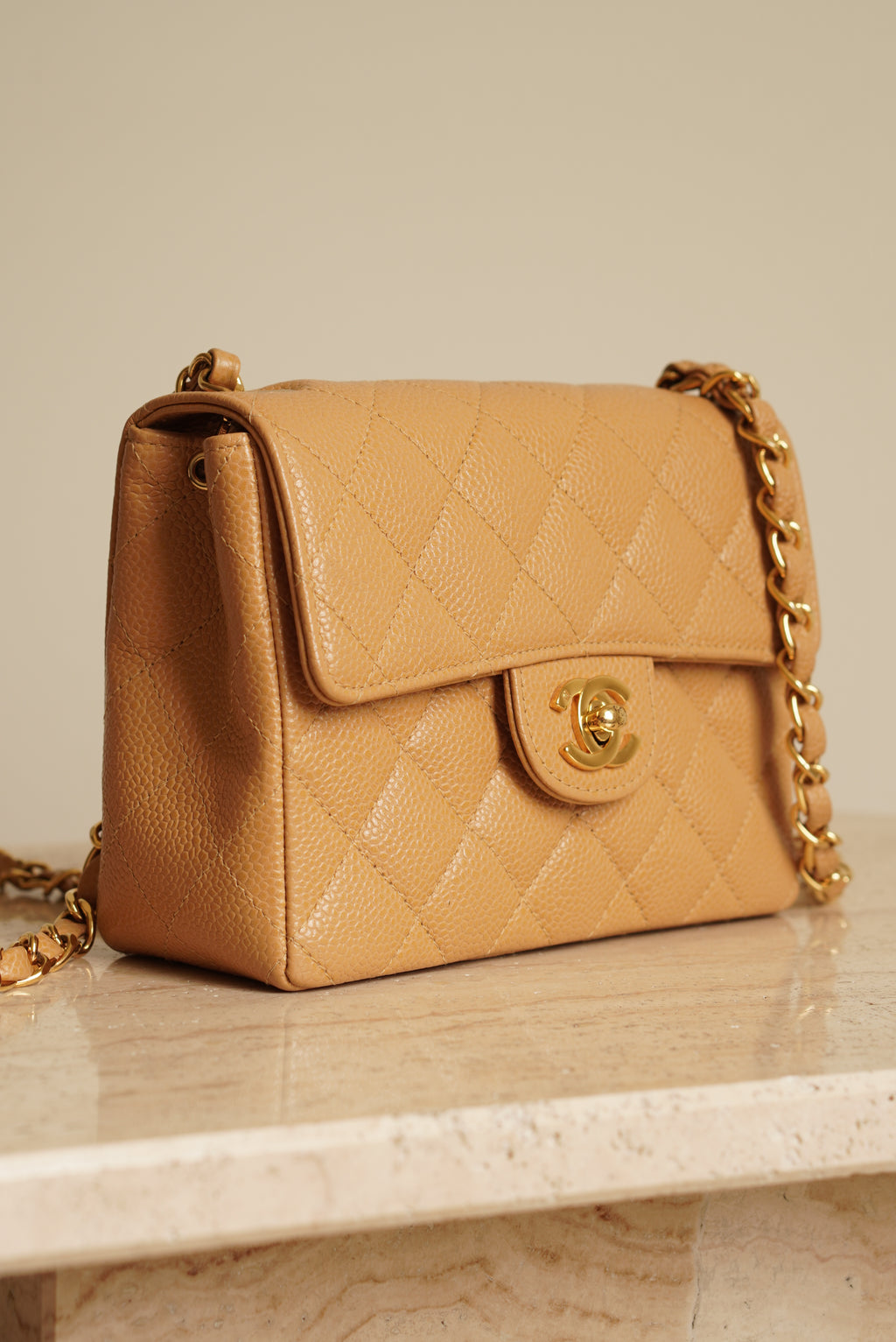 CHANEL CLASSIC MINI SQUARE | BEIGE