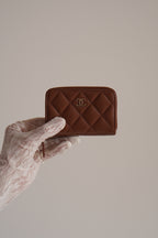 CHANEL CLASSIC ZIPPED COIN PURSE | BROWN