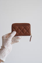 CHANEL CLASSIC ZIPPED COIN PURSE | BROWN