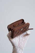CHANEL CLASSIC ZIPPED COIN PURSE | BROWN