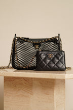 CHANEL 25S MESH CLUTCH WITH CHAIN | BLACK