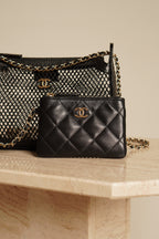 CHANEL 25S MESH CLUTCH WITH CHAIN | BLACK