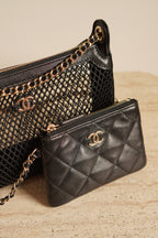 CHANEL 25S MESH CLUTCH WITH CHAIN | BLACK