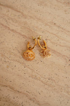 CHANEL EARRINGS ASYMMETRICAL SHELL A23 C