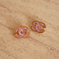 CHANEL EARRINGS PINK D24 P